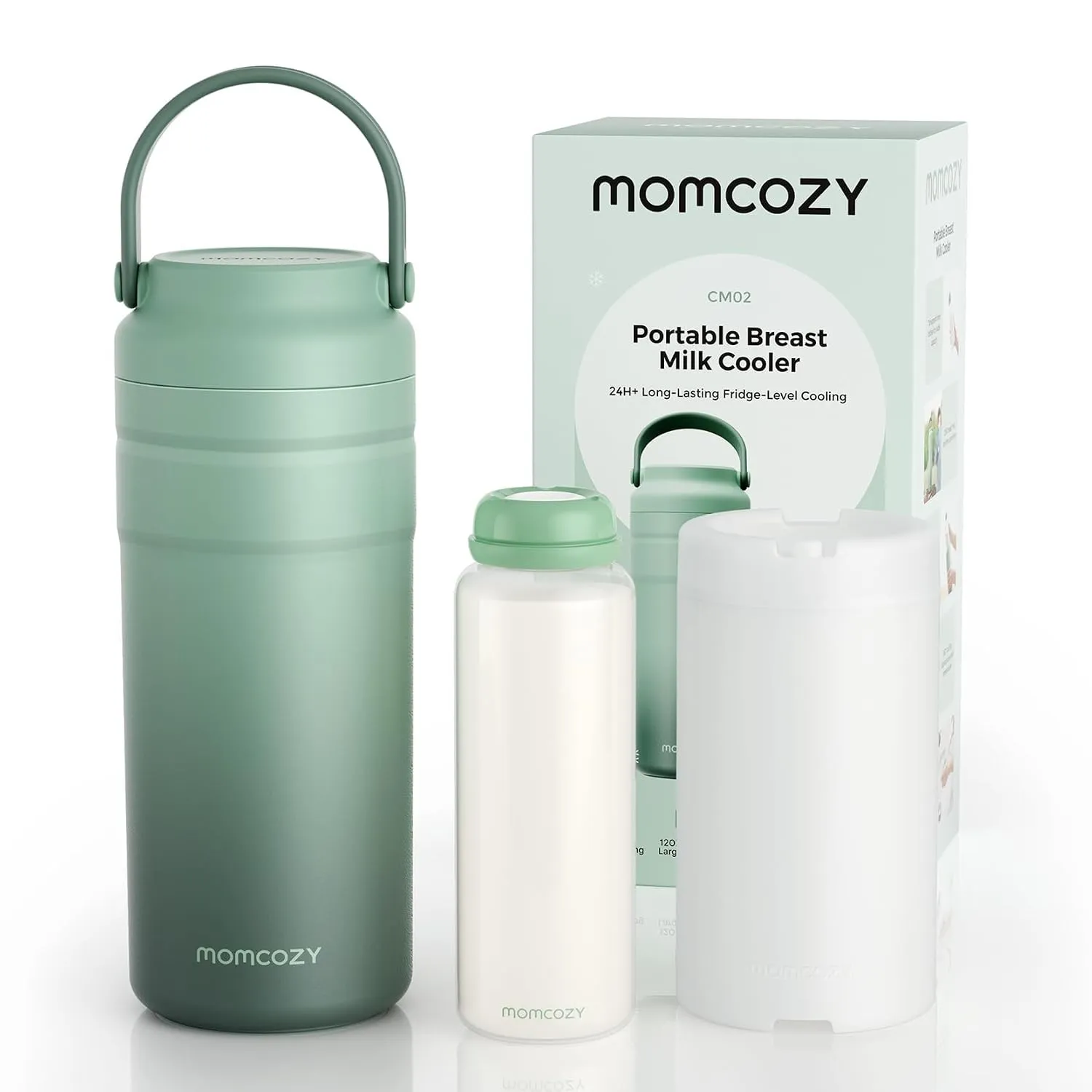 Momcozy Tragbarer Muttermilchkühler für unterwegs, 355ml Kompakt | 355ml kompakt, auslaufsicher, 24h eisfreie Kühlung, …