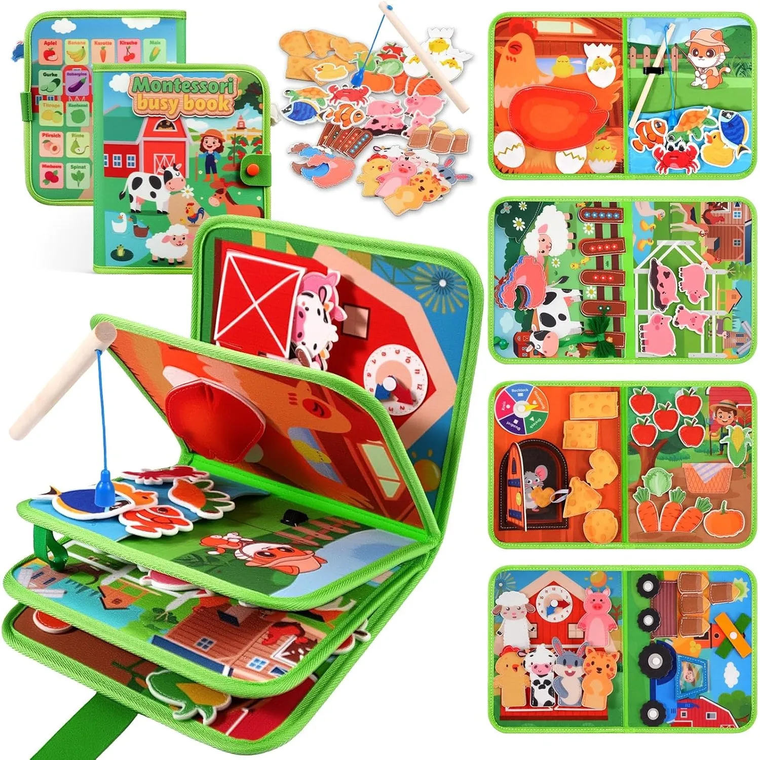 ZOOI Busy Board Montessori Spielzeug ab 1 2 Jahr, Busy Book ab 1 2 3 Jahre