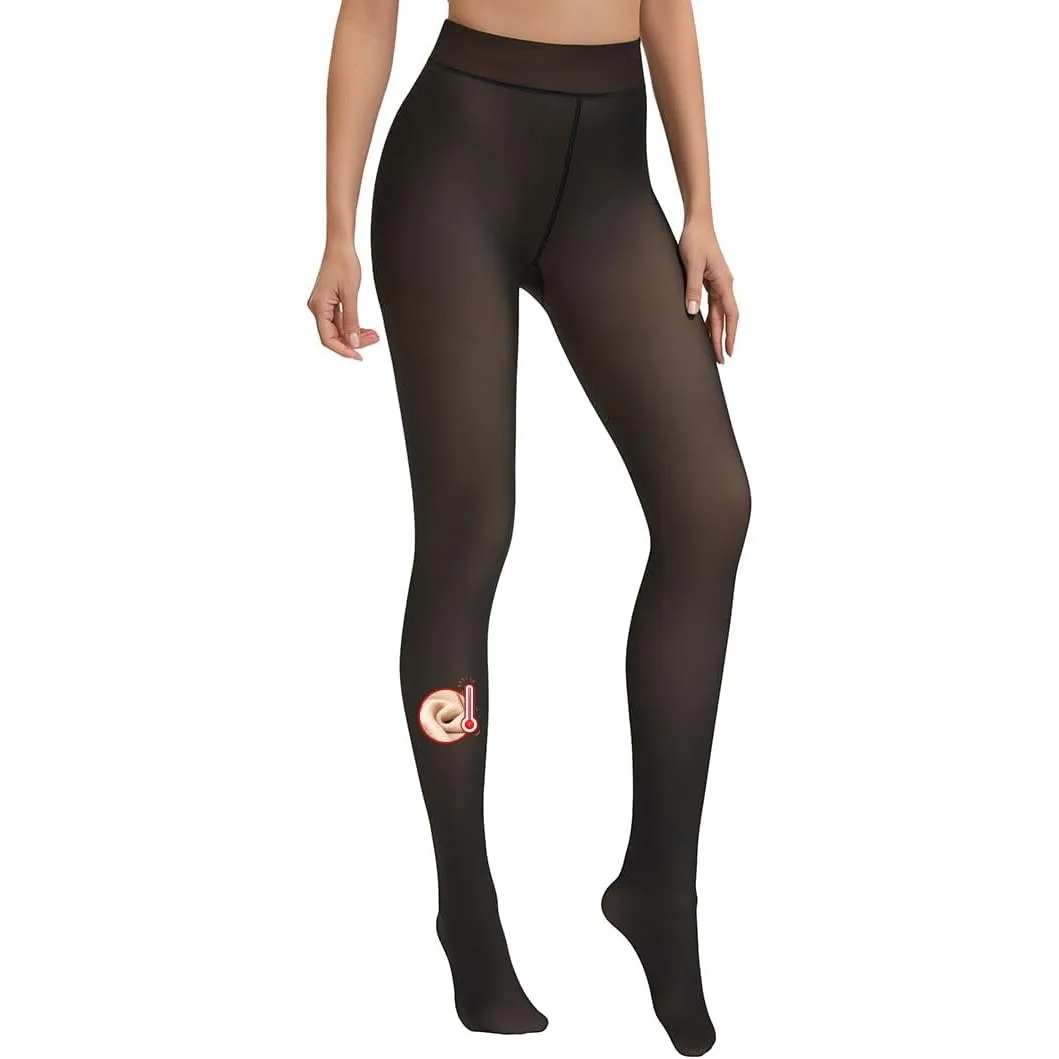 Gueop Thermo Strumpfhose Damen Winter, Gefüttert mit Fleece
