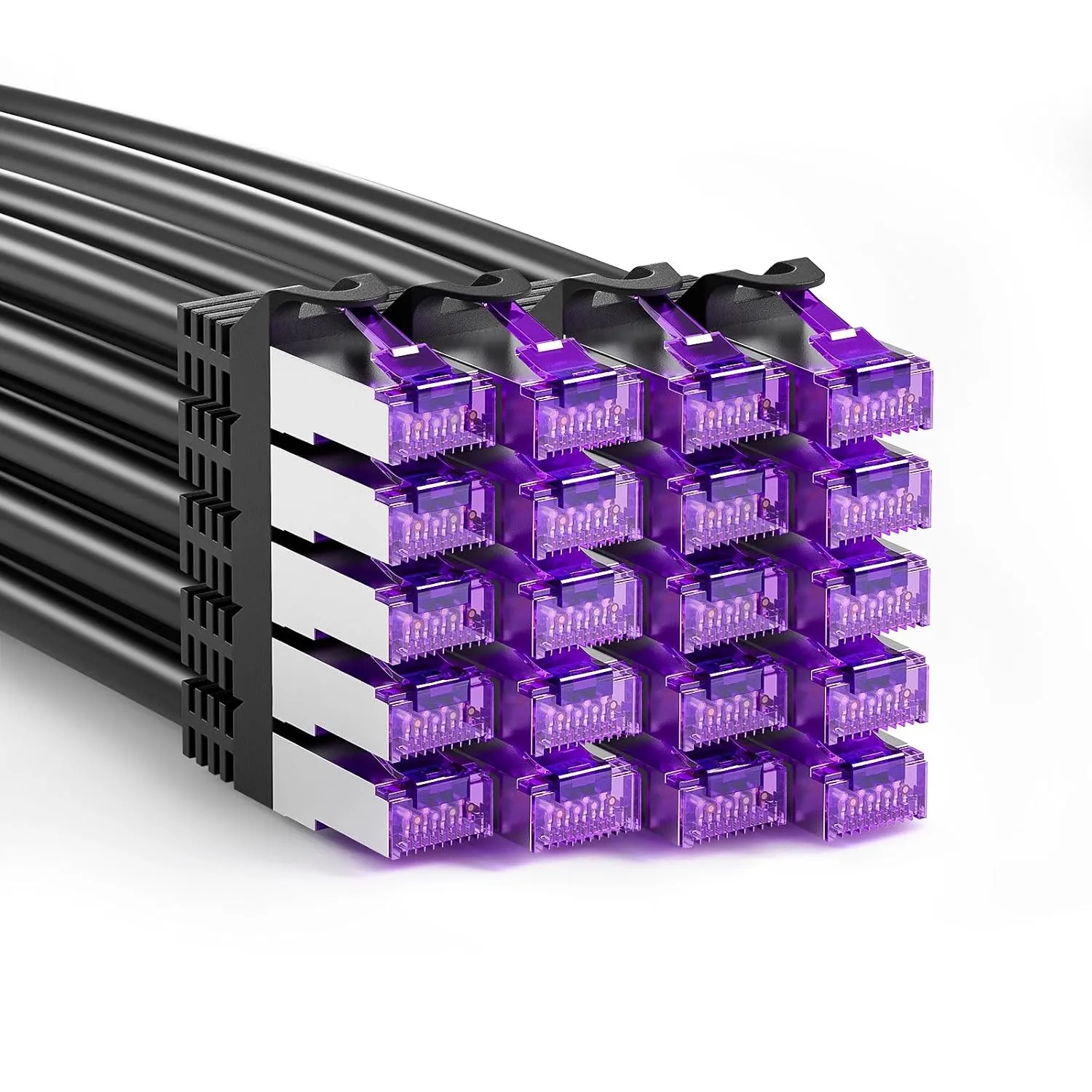 FGB 10 Gbps Patchkabel 0,25m x20, RJ45 Netzwerkkabel CAT 7- Schwarz