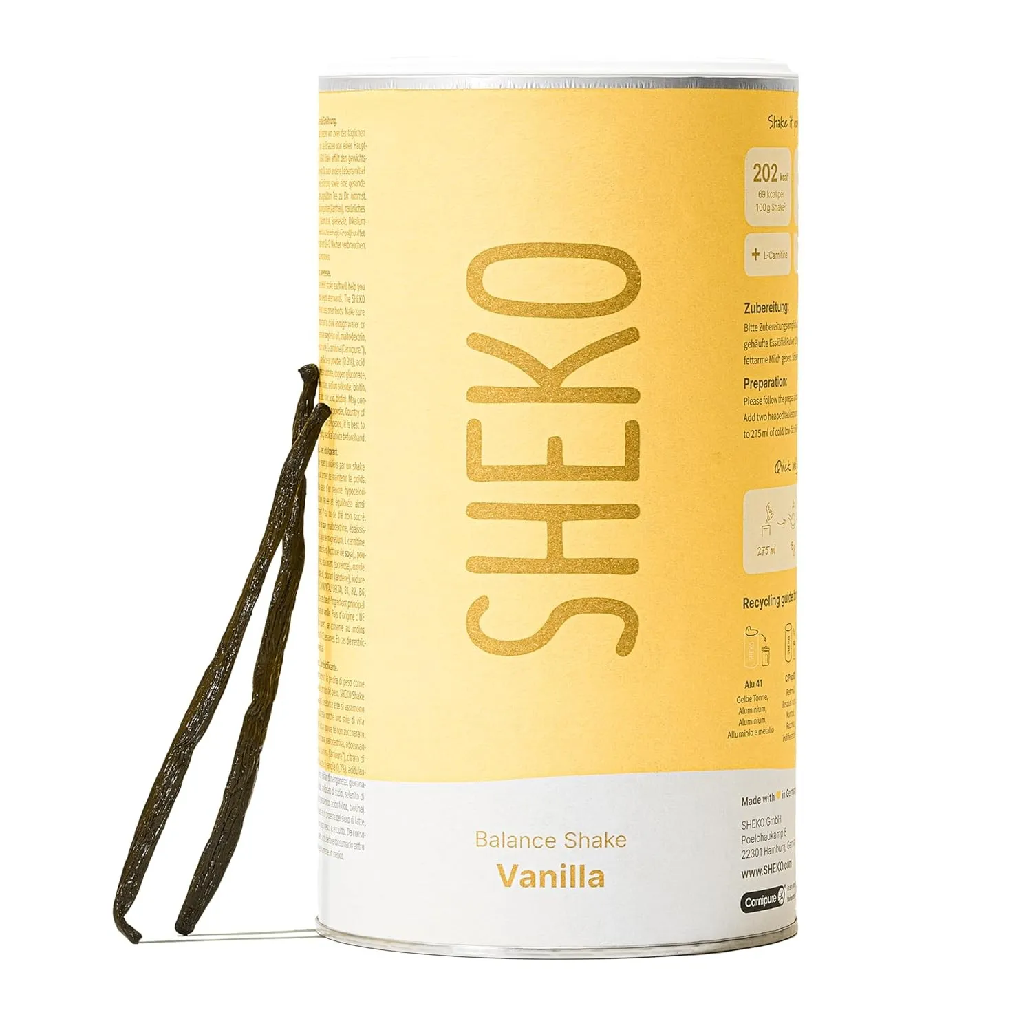 SHEKO Balance Shake Vanille – Mahlzeitersatz & Abnehmshake – 378 g