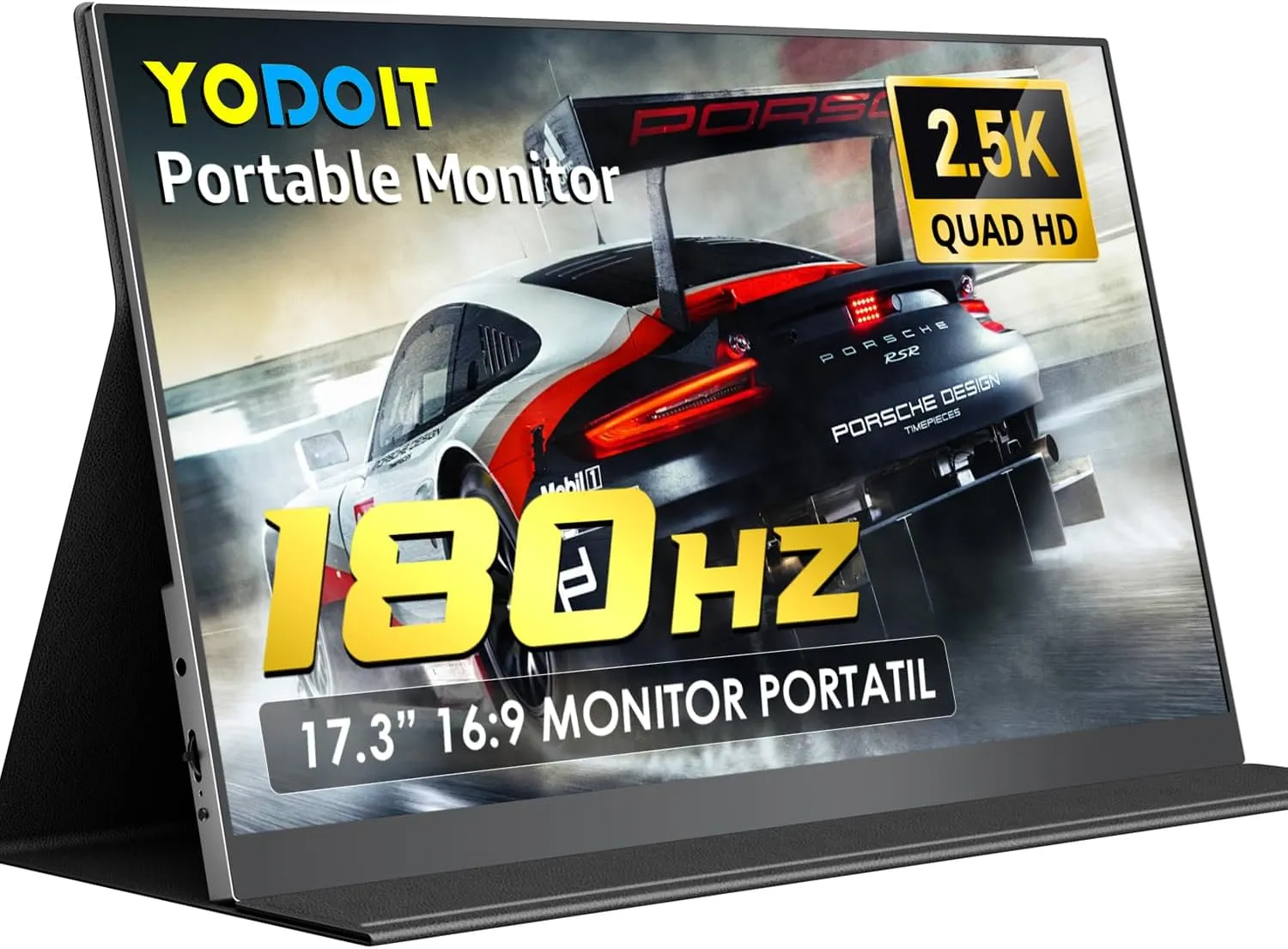 Yodoit Tragbarer Monitor 17,3" 2,5K QHD 180 Hz IPS-Display (2560 x 1440 Pixel, 16:9) mit USB-C-Anschluss, integrierten …
