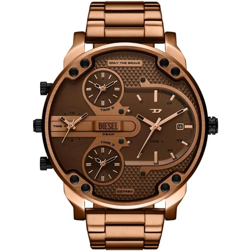 Diesel Mr. Daddy Slim Herren 54MM Braune Edelstahluhr, DZ7493