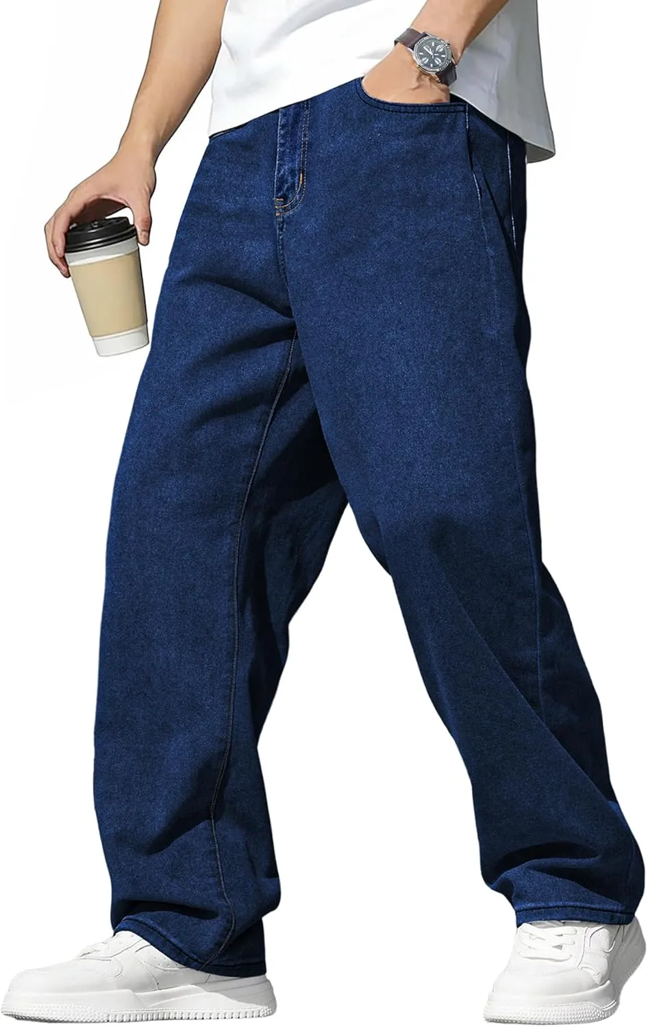 JMIERR Jeans Herren Baggy Weite Jeans Hose Herren Stretch Vintage Y2K Hip Hop Denim Hosen Loose Fit Streetwear Freizeit…