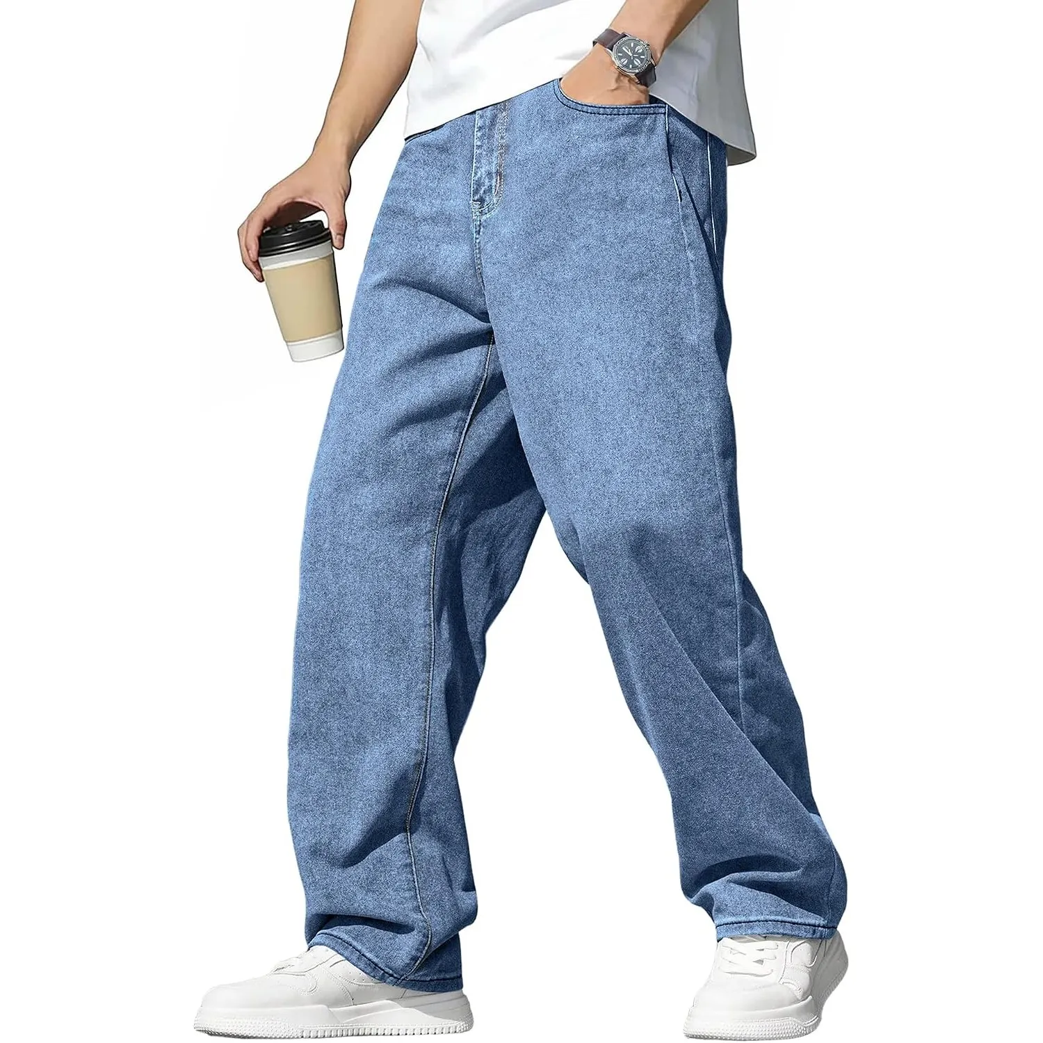 JMIERR Jeans Herren Baggy Stretch Y2K Denim Hose