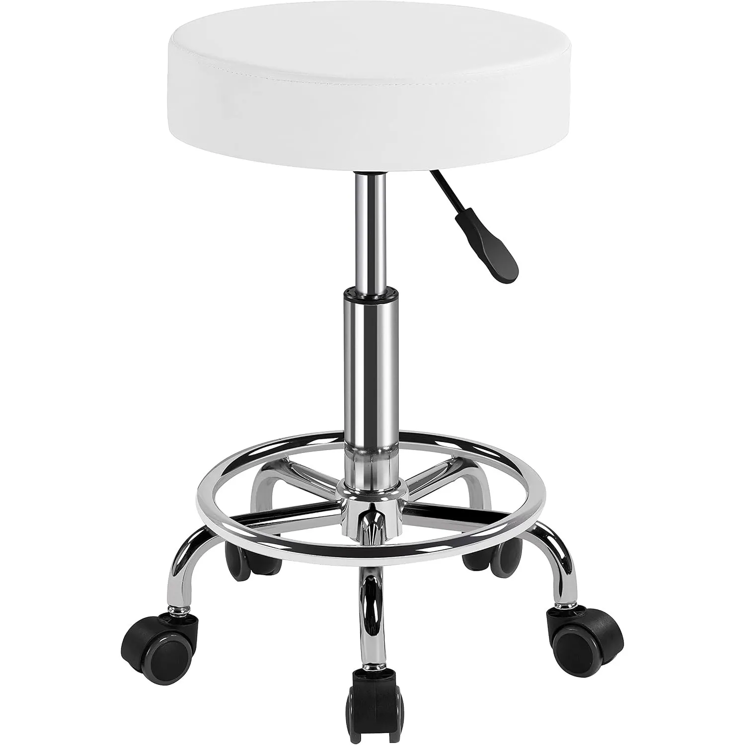 Yaheetech Rollhocker Höhenverstellbar 50,5–65 cm Sitzhöhe Drehhocker 360° Drehbar Bürohocker bis 120 kg Arbeitshocker m…