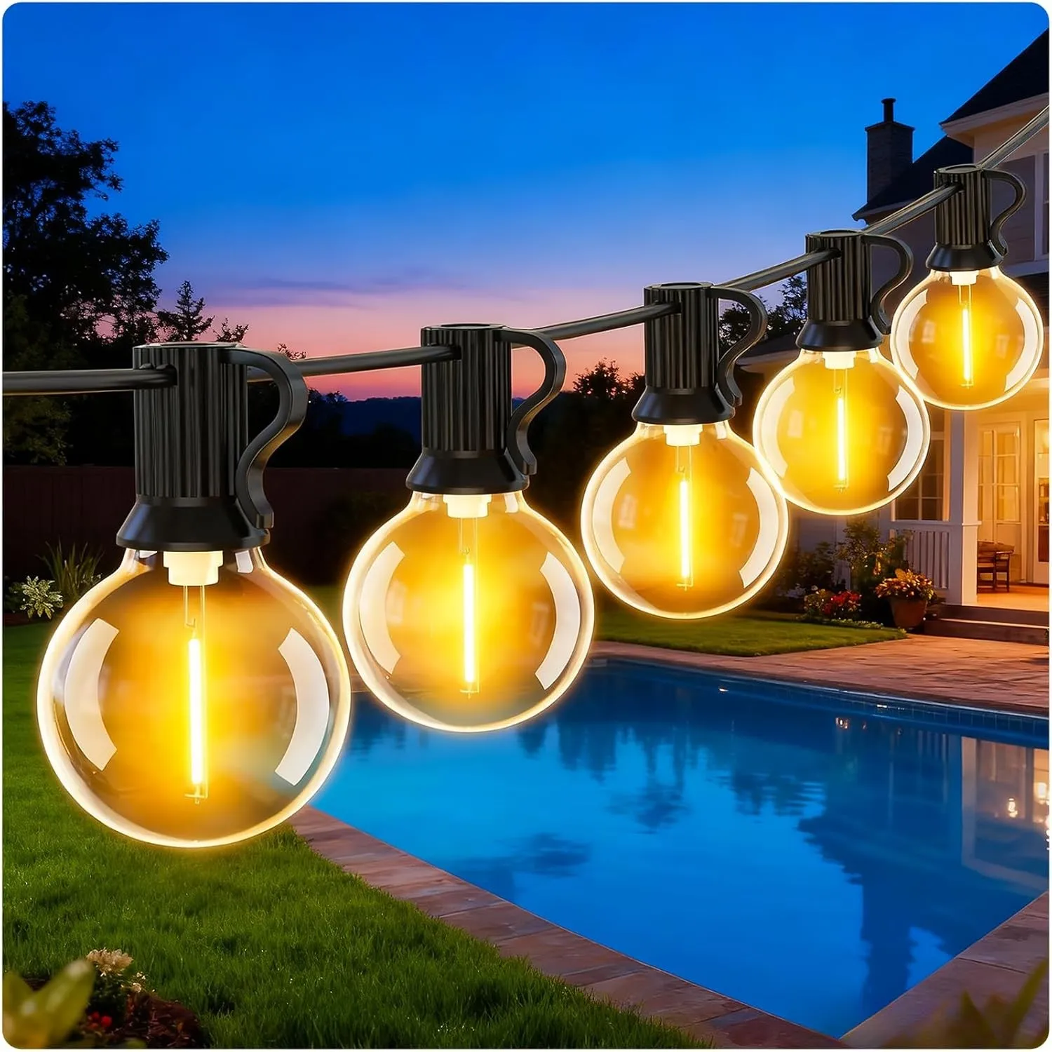 Lichterkette Außen Outdoor LED Strom - 9M Aussen Beleuchtung Lichterketten