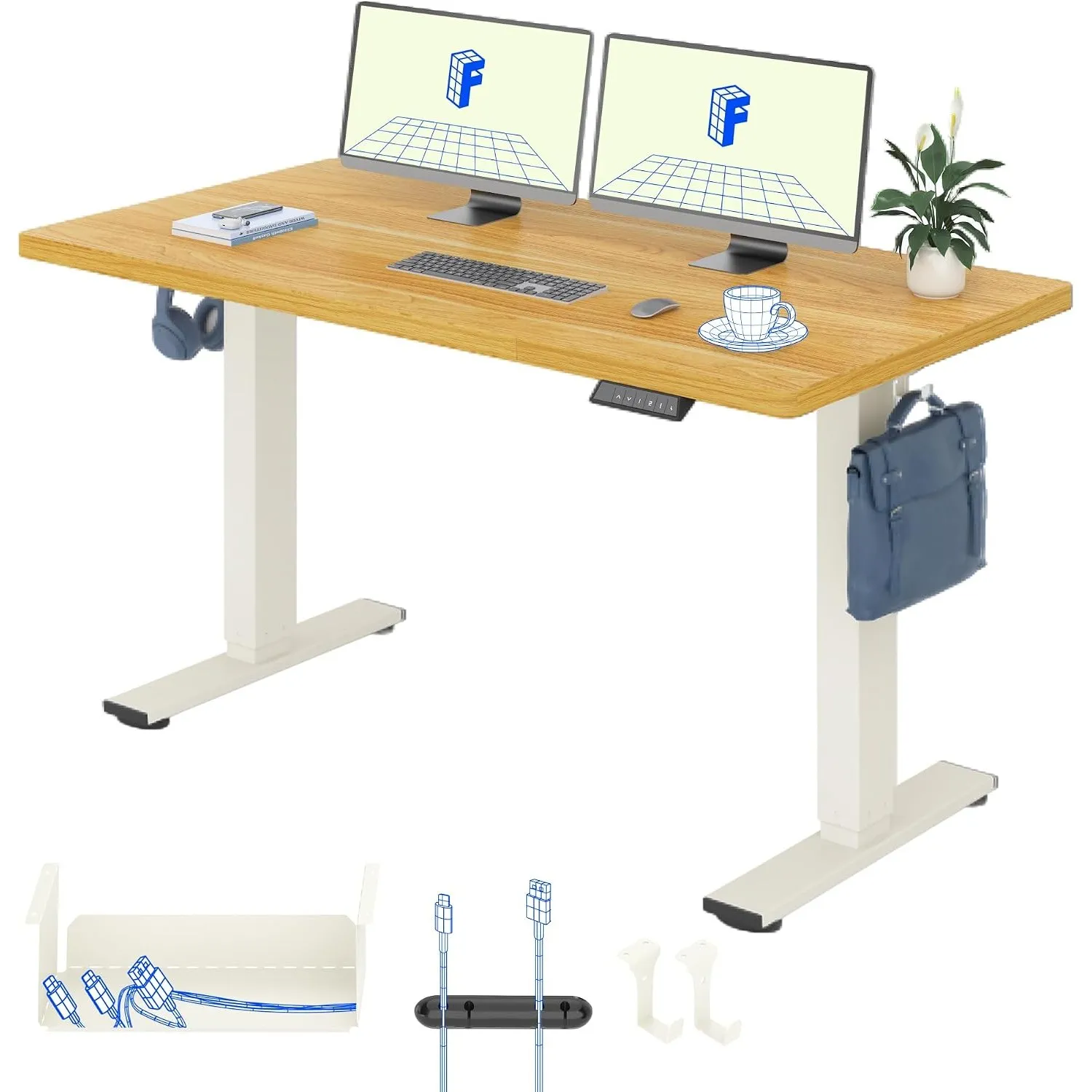 FLEXISPOT Höhenverstellbarer Schreibtisch Basic 140x80cm