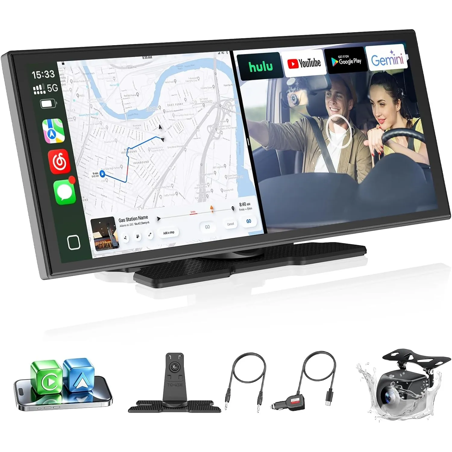 OTTOCAST OttoScreen AI 11,4 Zoll Carplay Display für Apple CarPlay & Android Auto, Android 15 mit Google Play, Gemini A…