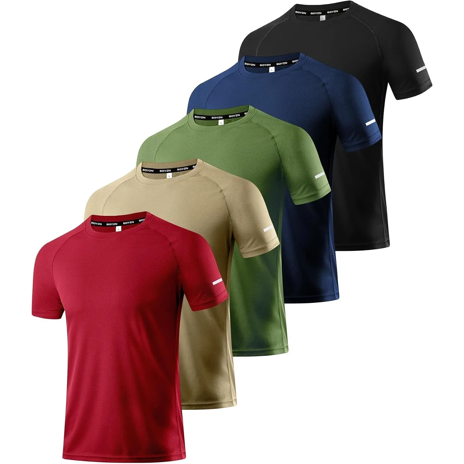 Boyzn 1, 3, 5 or 7er Pack Sport Tshirts Herren Kurzarm T-Shirts Funktionsshirt Laufshirt Schnelltrocknend Atmungsaktive…