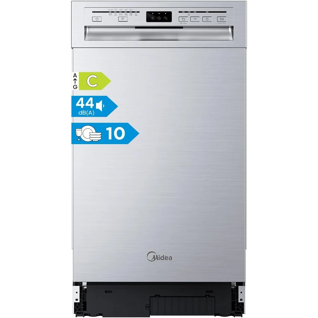 Midea Geschirrspüler Unterbau 45cm Spülmaschine Einbau 10 Maßgedecke EEK C