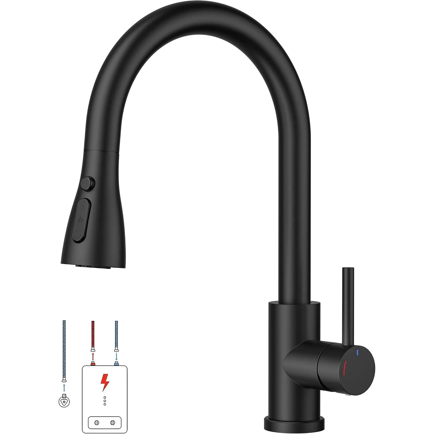 FORIOUS Wasserhahn Küche, Küchenarmatur mit Herausziehbarer Brause Ausziehbar Armatur, Mischbatterie Spültischarmatur, …