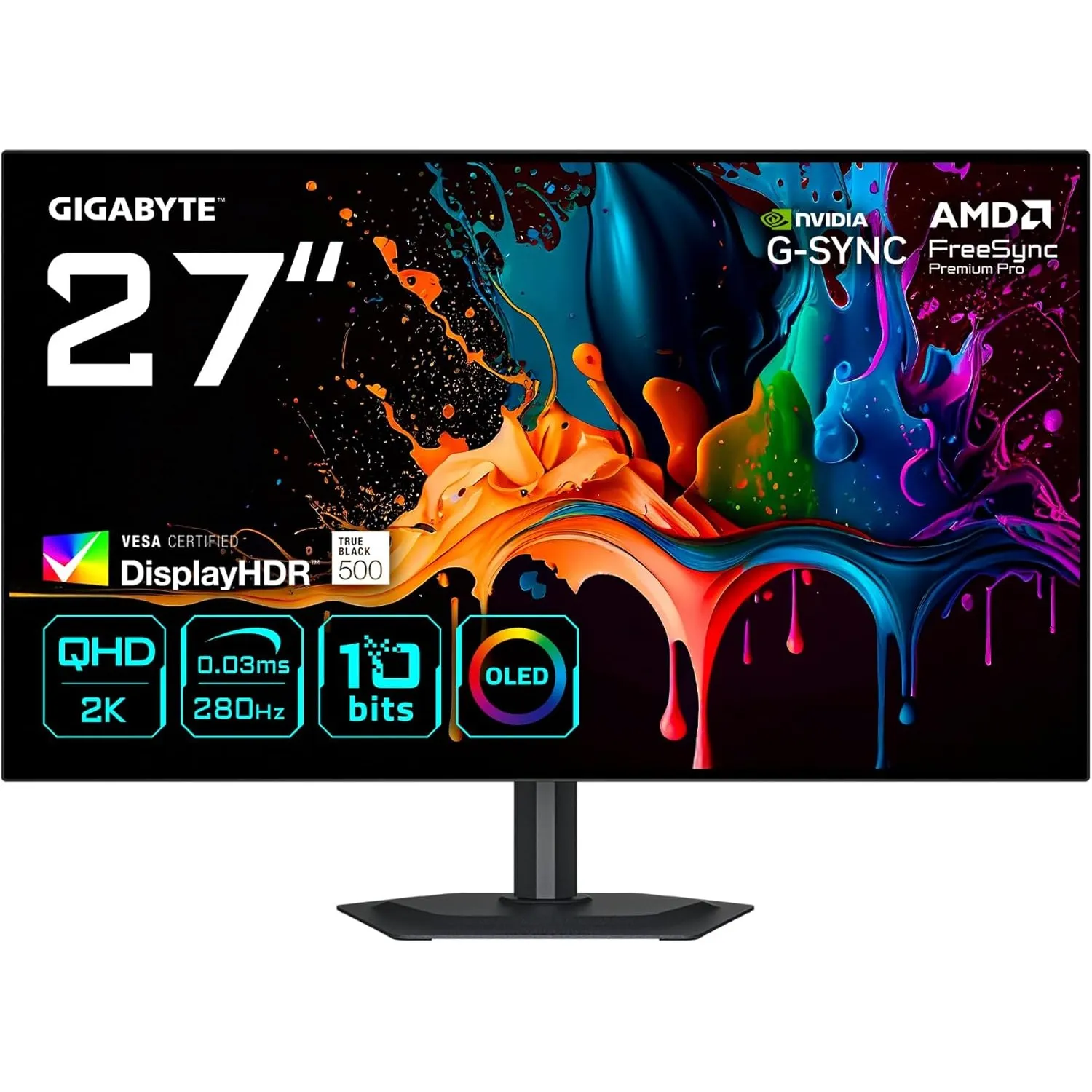 Gigabyte MO27Q28G 27" OLED QHD Gaming-Monitor - 2560 x 1440, 280Hz, 0,03ms, 335 cd/m², Display HDR True Black 500, HDMI…