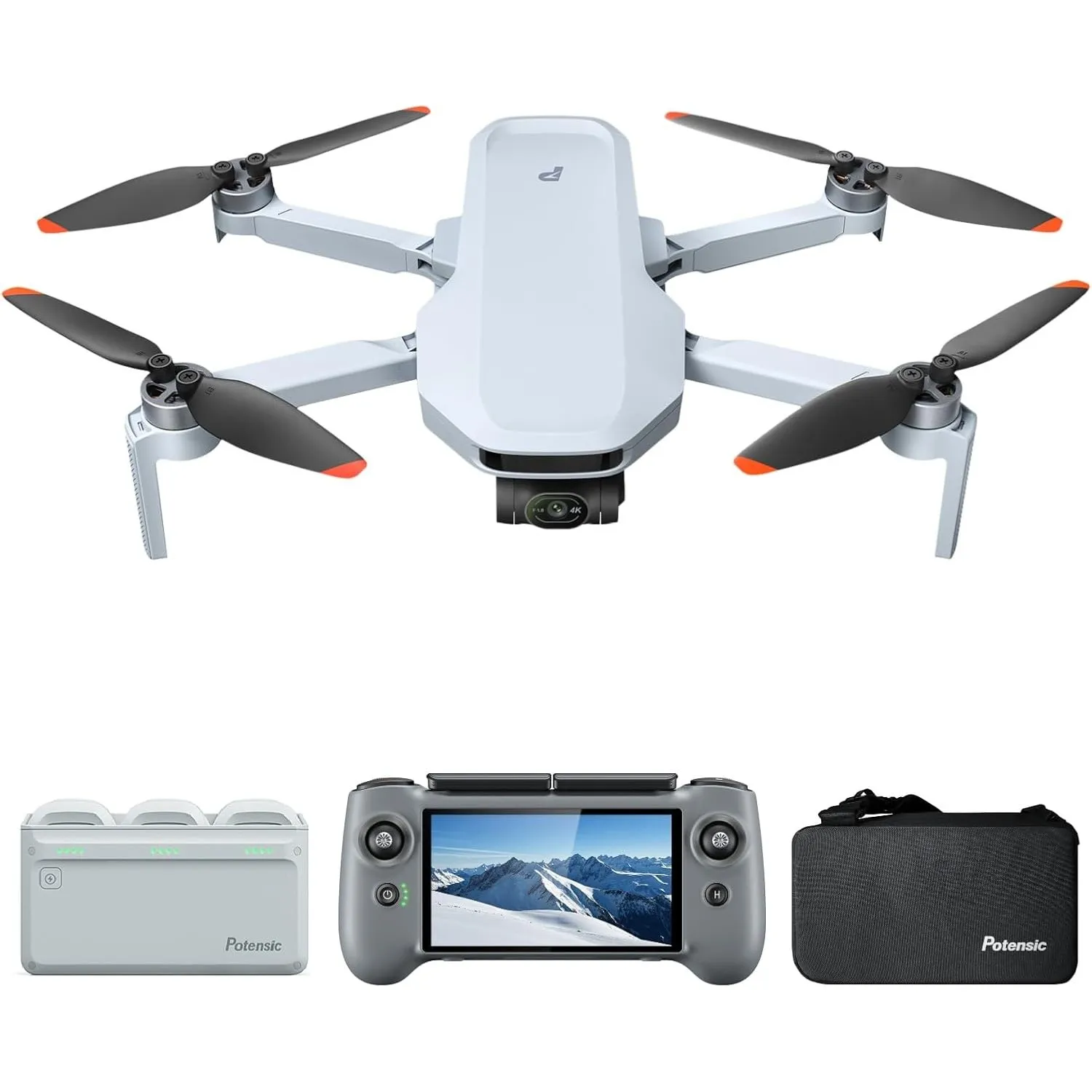 Potensic ATOM 2 Fly More Combo mit RC PTD 1, Drohne mit Kamera 4K HDR-Video, 8K Foto, unter 249 g, 3-Achsen-Gimbal, 10 …