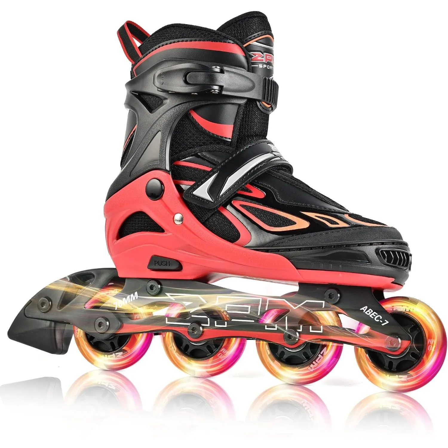 2PM SPORTS Verstellbar Inliner für Kinder, Leucht Inline Skates Rollschuhe für Damen/Herren