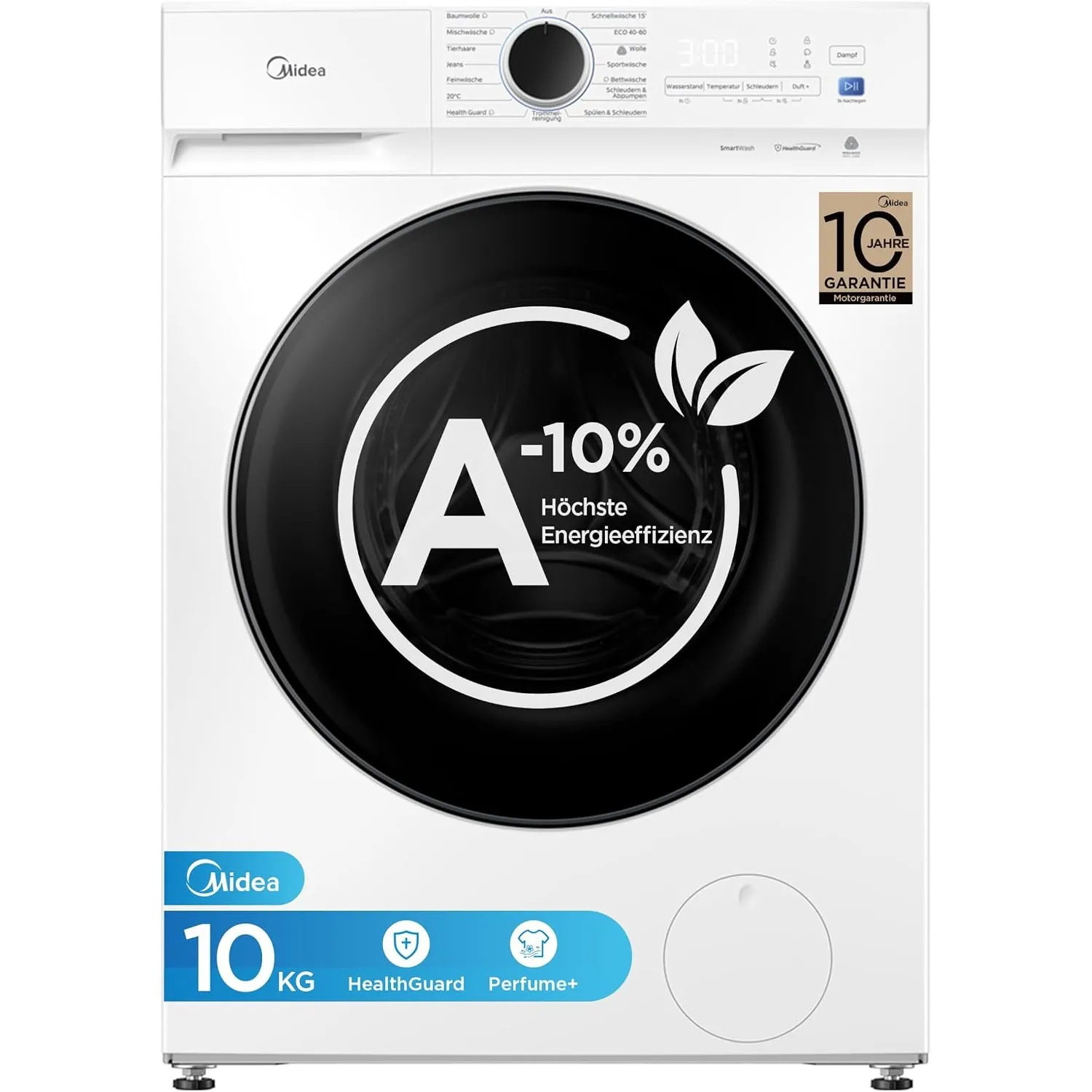 Midea Waschmaschine 10 kg Energieeffizienzklasse A-10% weiß MFV3EW100BA10