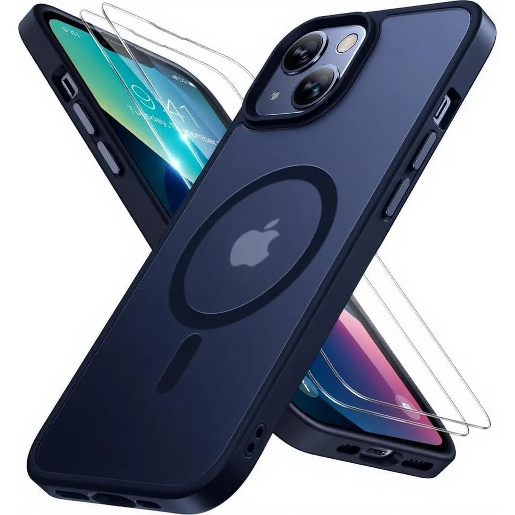 Miracase für iPhone 13 Hülle mit Magsafe & 2 9H+ Panzerglas, Blau