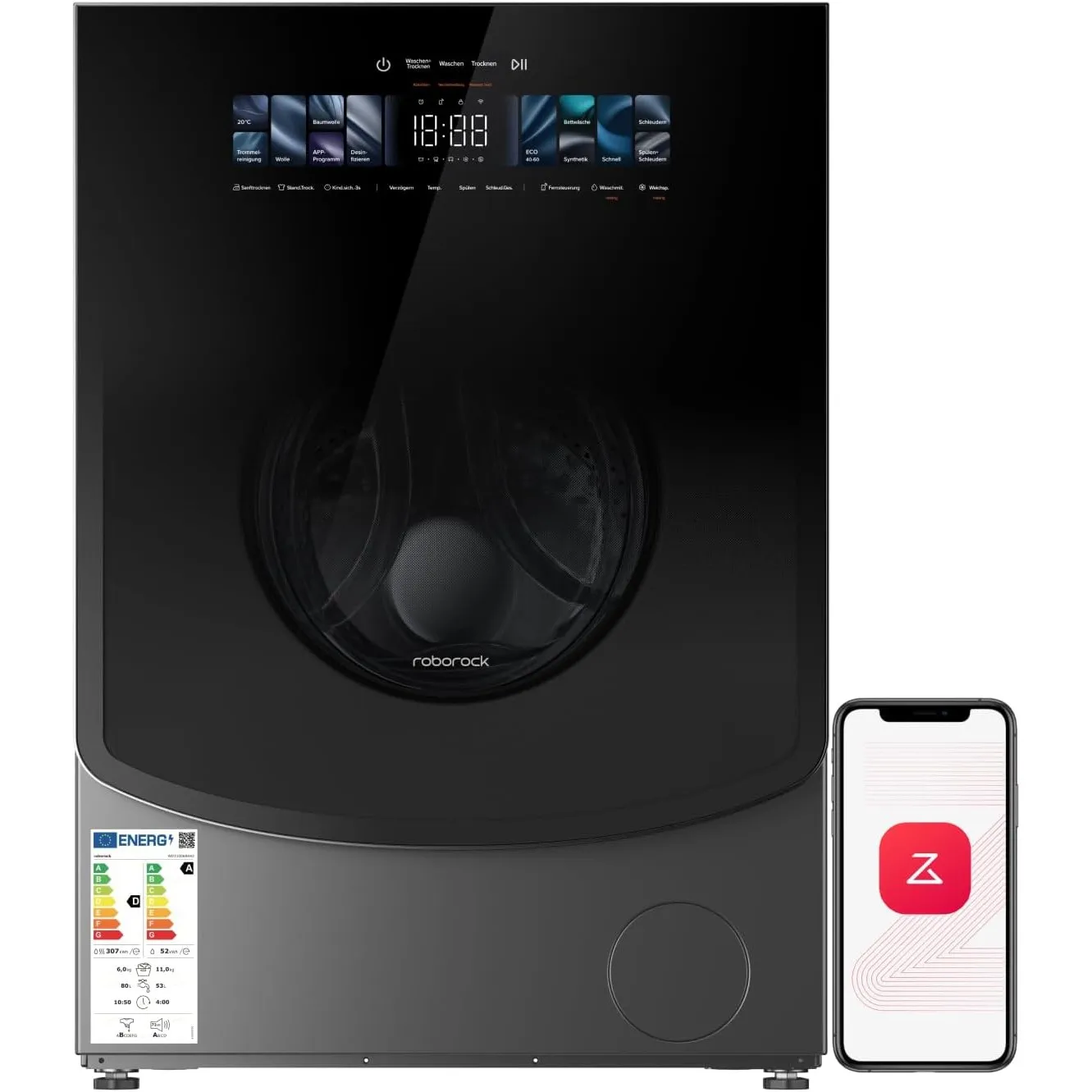 roborock Zeo X Intelligenter Waschtrockner mit APP-Steuerung, Zeo-Cycle-Trocknungstechnologie, berührungsempfindliches …