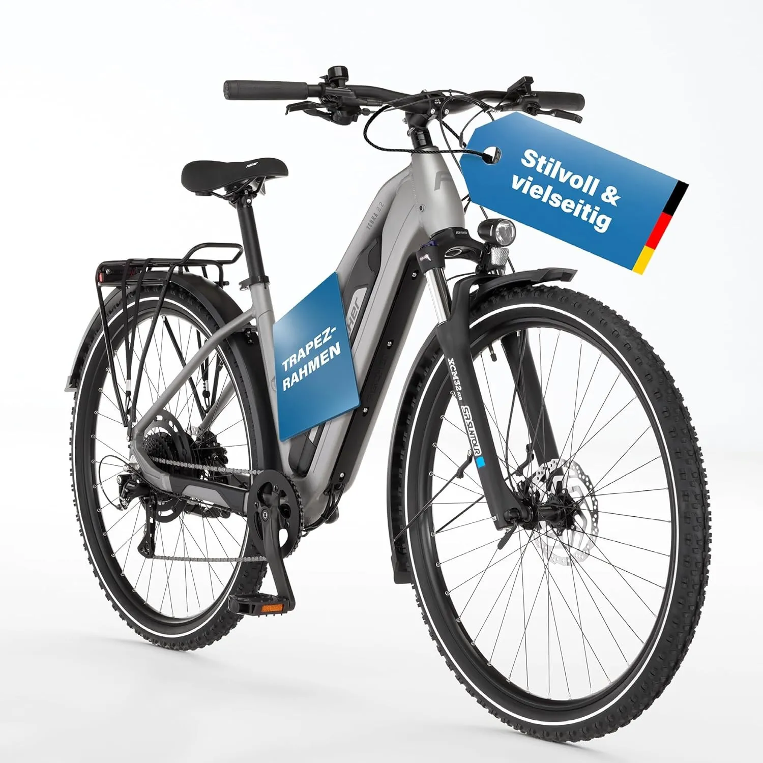 Fischer E-ATB Terra 2.2 Active, Elektrofahrrad für Damen und Herren, RH 50, 459Wh, Heckmotor 50Nm, 48V