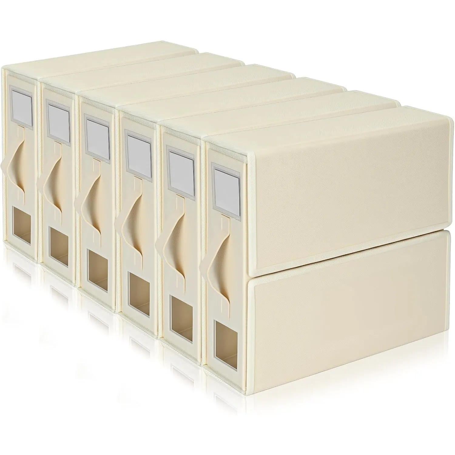 6 Pcs Bettwäsche Organizer, Faltbarer Bettwäsche Aufbewahrungbox,Beige