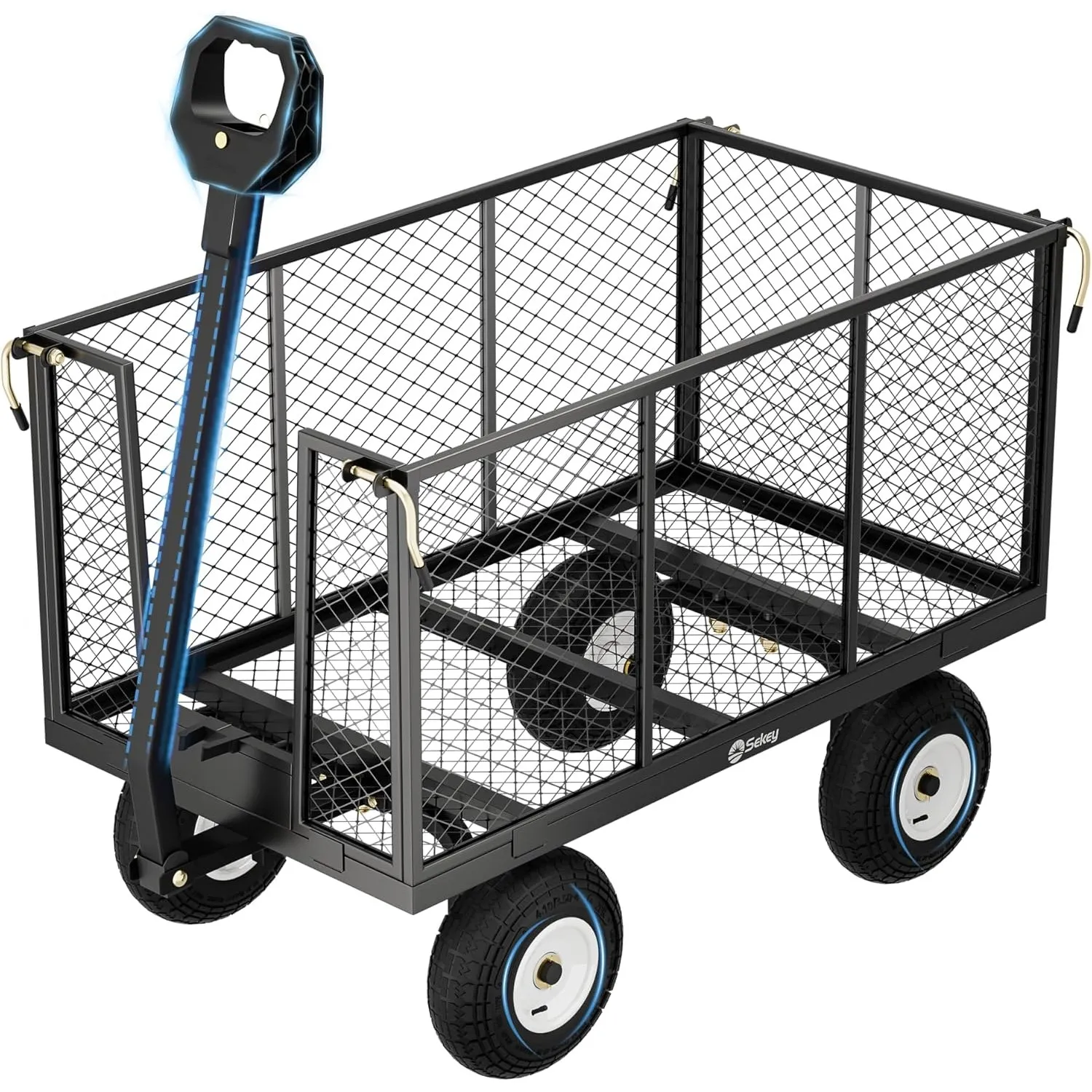 Sekey Bollerwagen Gartenwagen 550KG Belastbar, Transportwagen Transportkarre Gerätewagen mit Patentiertem Handgriff, Vo…