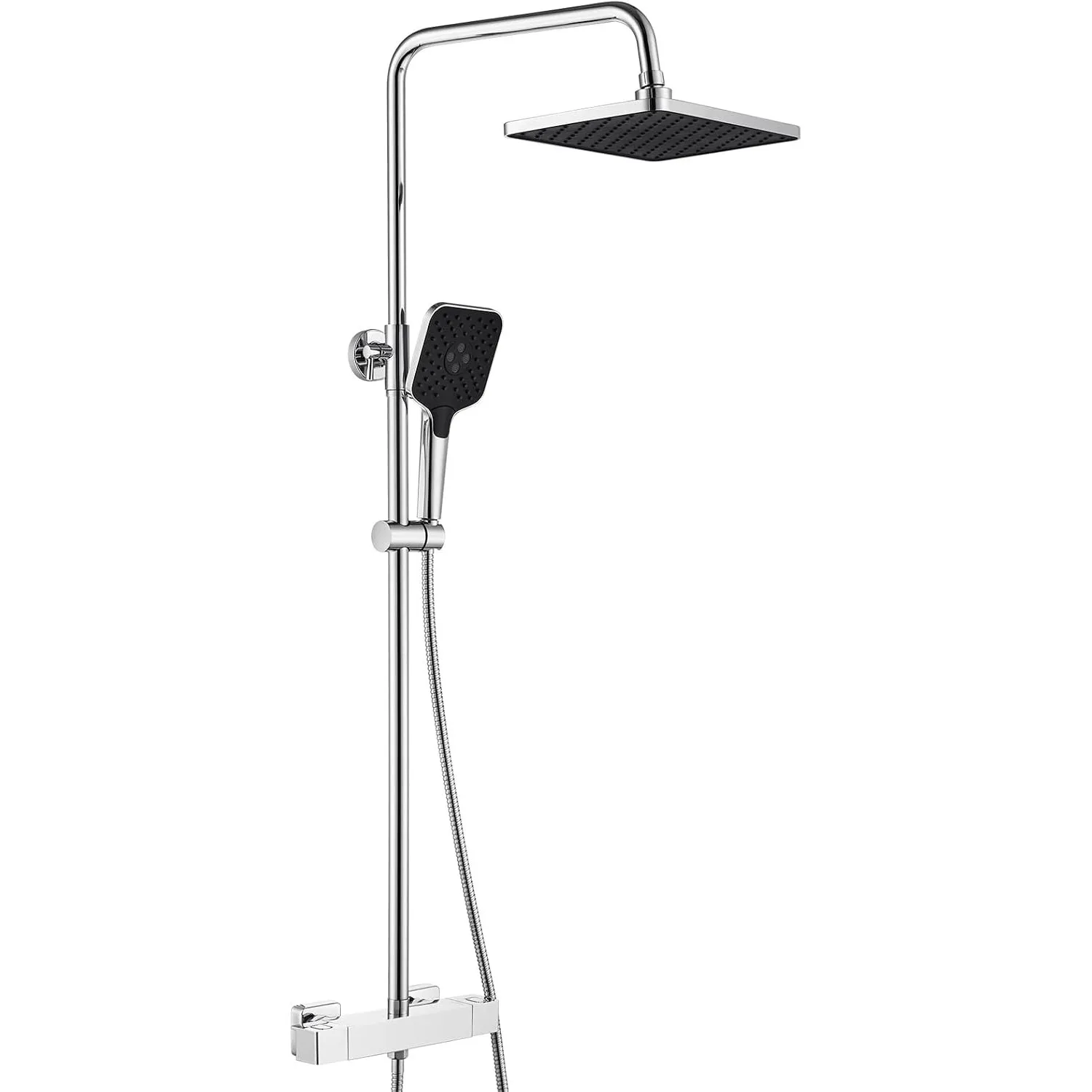 Auralum Regendusche mit Armatur aus Messing - Luxuriöses Duscharmatur Komplettset - Duscharmatur mit Thermostat komplet…