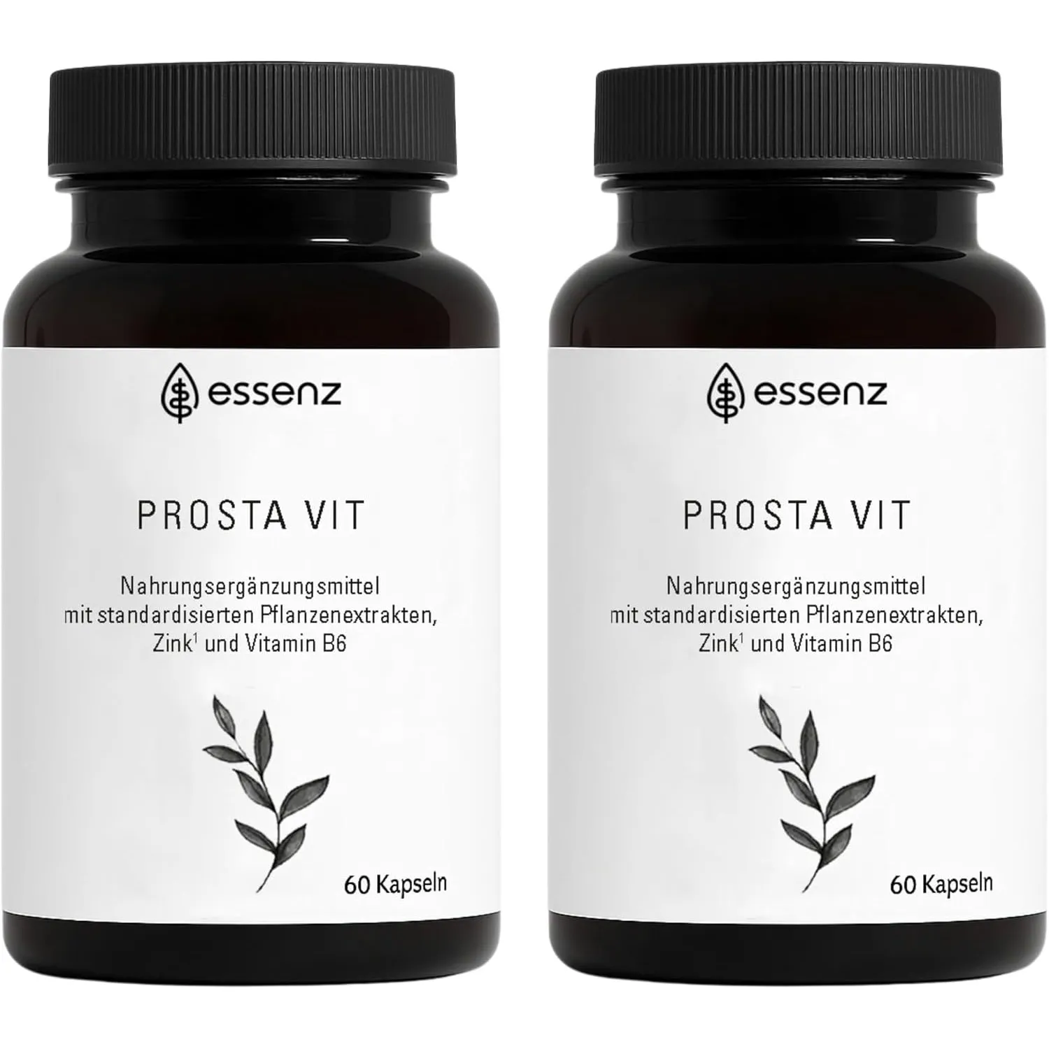 ESSENZ Prosta Vit – 2x60 Kapseln mit Kürbiskern-, Sägepalmen- & Brennnesselwurzel-Extrakt sowie Zink & Vitamin B6 – veg…