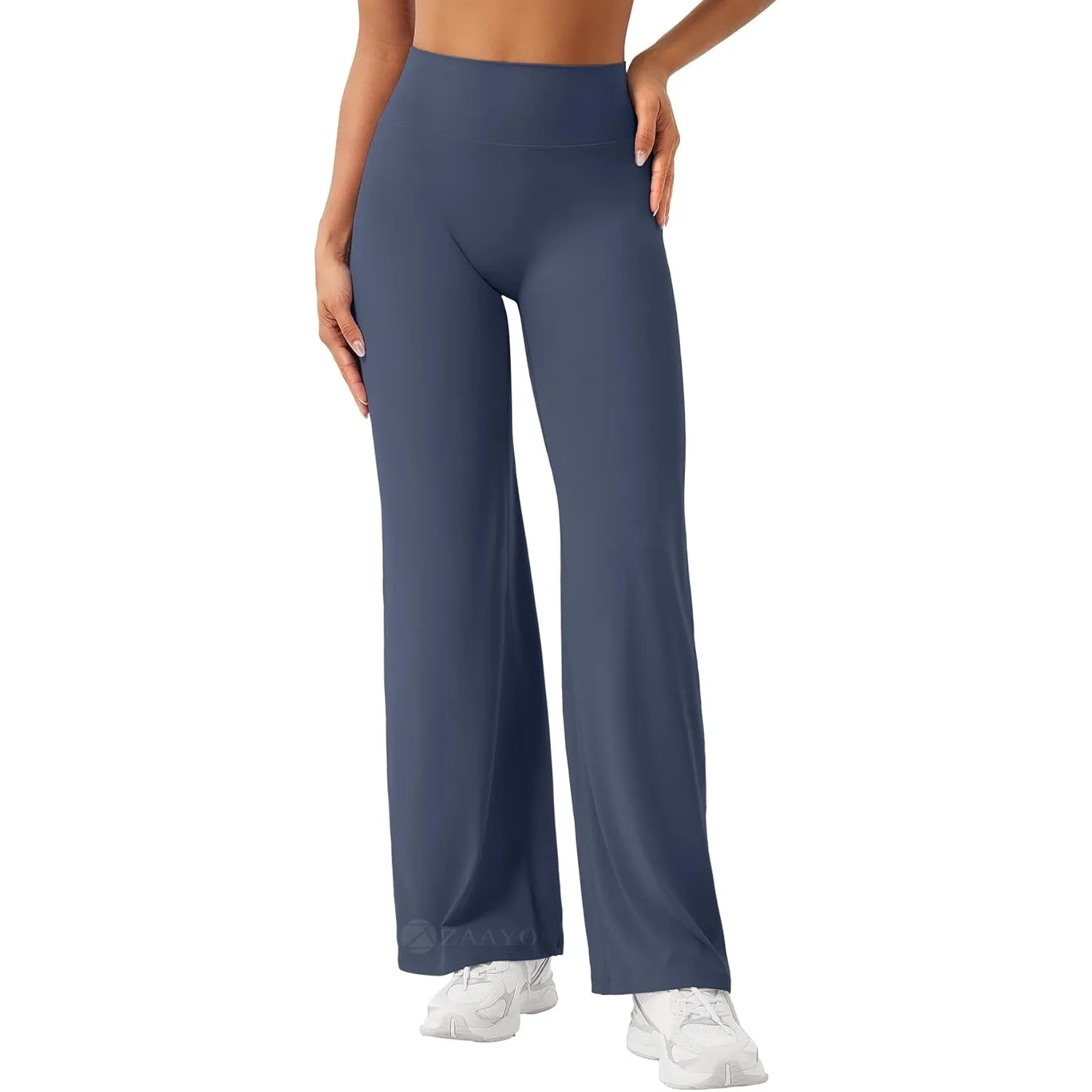 ZAAYO Nahtlose Straight Leggings Damen Hohe Taille Flared Leggings Yoga Hosen Sport Yoga Legging Damen Gym Yoga Pants S…