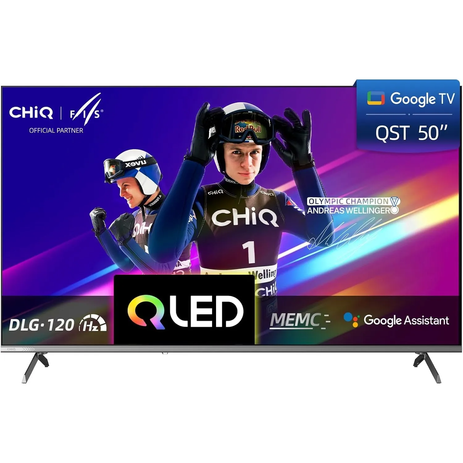 CHIQ 50 Zoll (127 cm) 4K UHD Smart Google TV, HDR10, MEMC, kompatibel mit Apple AirPlay & Google Sprachsteuerung, mit A…