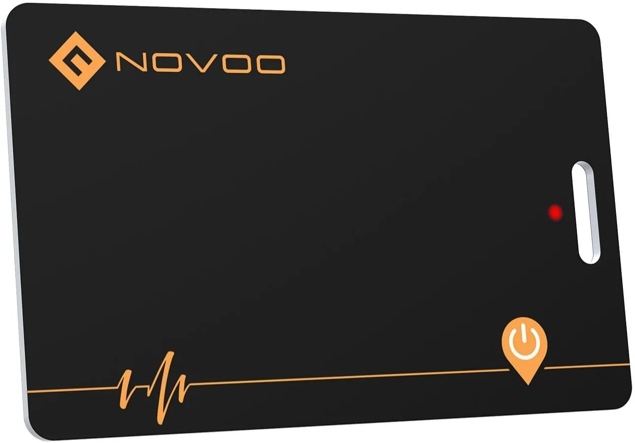 NOVOO Wiederaufladbarer Tracker Air Tag Karte Slim kompatibel mit Apple Find My (nur iOS),Bluetooth Tracker, IP68 Wasse…