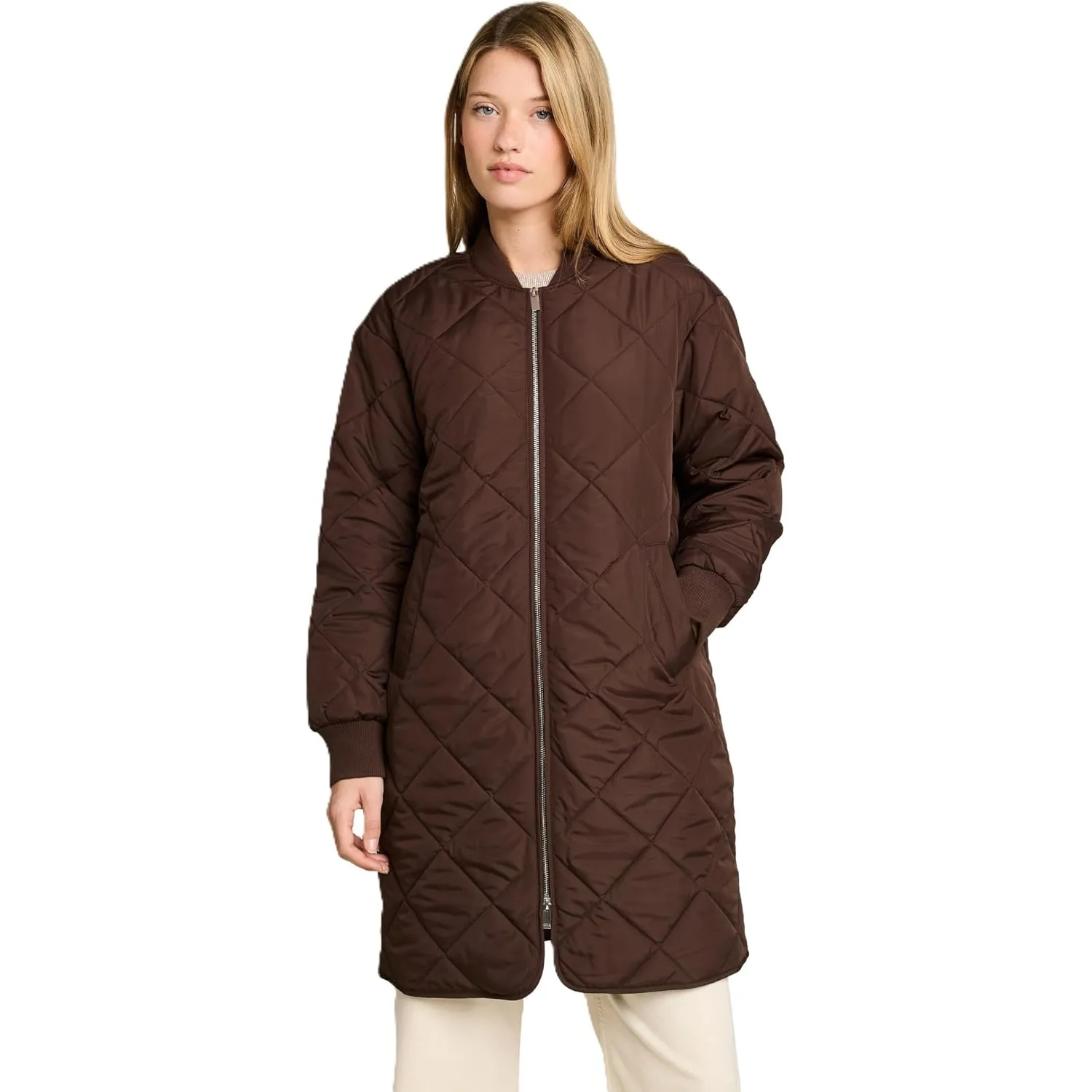 TOM TAILOR Denim Damen 1051148 Steppmantel mit Bomberkragen