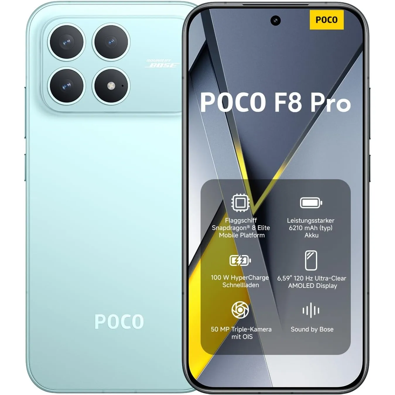 XIAOMI Poco F8 Pro Smartphone, 12+256GB, 6210mAh, 50MP, Blau