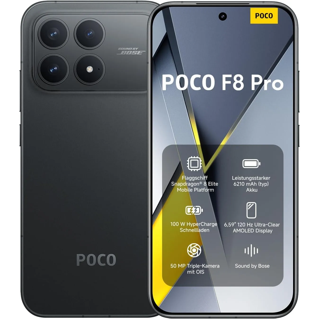 XIAOMI Poco F8 Pro Smartphone, 12+512GB, 6210mAh, 50MP, Schwarz