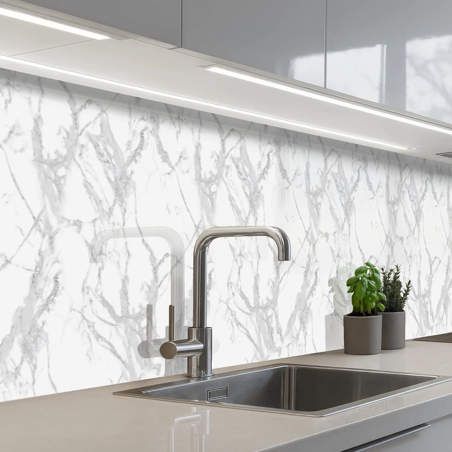 KitchenYeah© Spritzschutz Küche 60x500 cm Küchen Rückwand Küchendeko Wand Wandschutz Selbstklebend Backsplash Kitchen P…