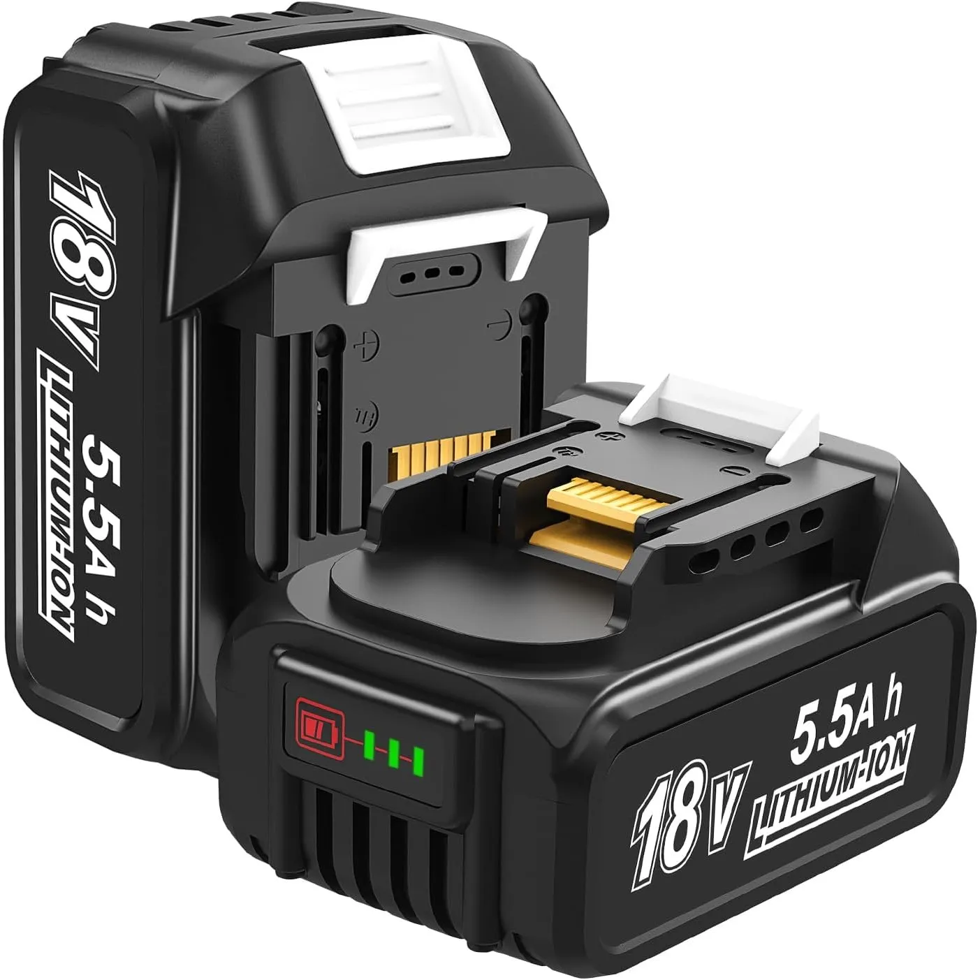 2Stück 5.5Ah Ersatzakku Kompatibel mit Makita 18V Akku BL1850 BL1860B BL1855 BL1840 BL1830 mit LED Indikator