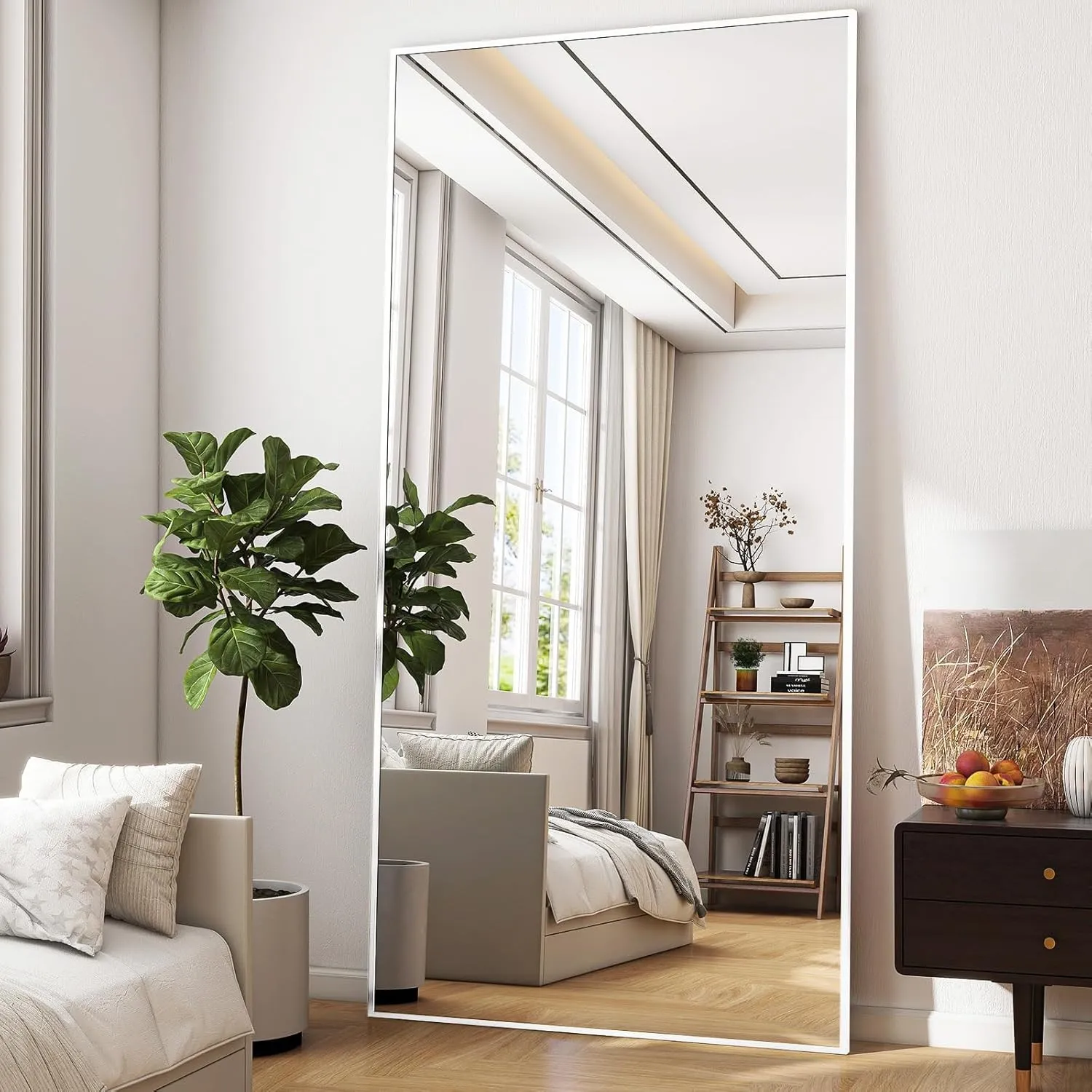 BEAUTYPEAK 165x60 cm Ganzkörperspiegel, Standspiegel hängend oder lehnend an die Wand, groß Bodenspiegel mit Ständer fü…