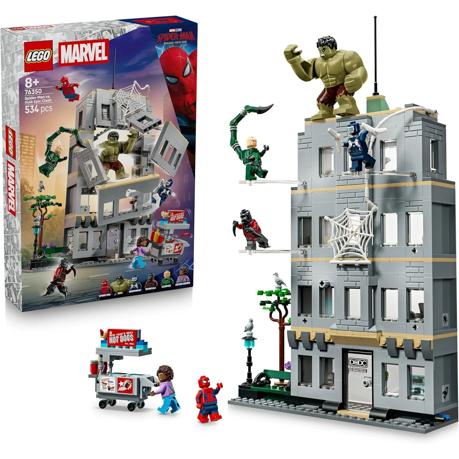 LEGO | Marvel Großer Showdown: Spider-Man vs. Hulk - Interaktives Spielzeug mit 4-stöckigem Bürogebäude, Actionfigur un…