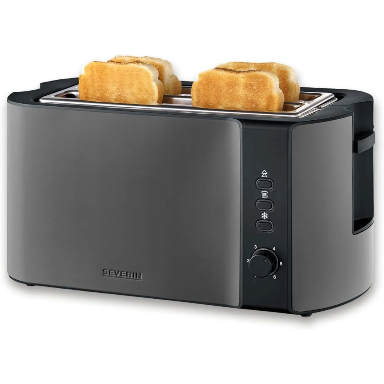 Severin Automatik-Langschlitztoaster, Toaster mit Brötchenaufsatz, hochwertiger Edelstahl Toaster mit großen Röstkammer…
