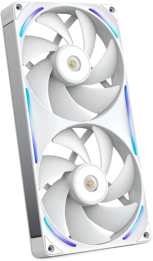 NZXT F280X Performance-Einzelrahmen-Lüfter - 2x 140mm PWM RGB PC-Gehäuselüfter - Maximale Luftförderung und statischer …