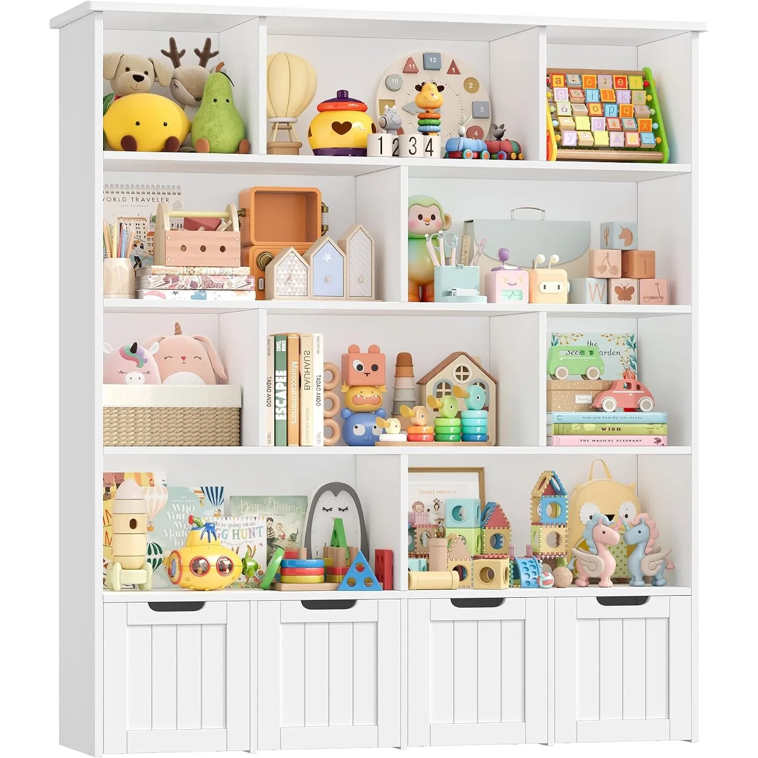 FOREHILL Kinderregal 5 Ebenen, Kinderzimmer Möbel, Bücherregal Kinder