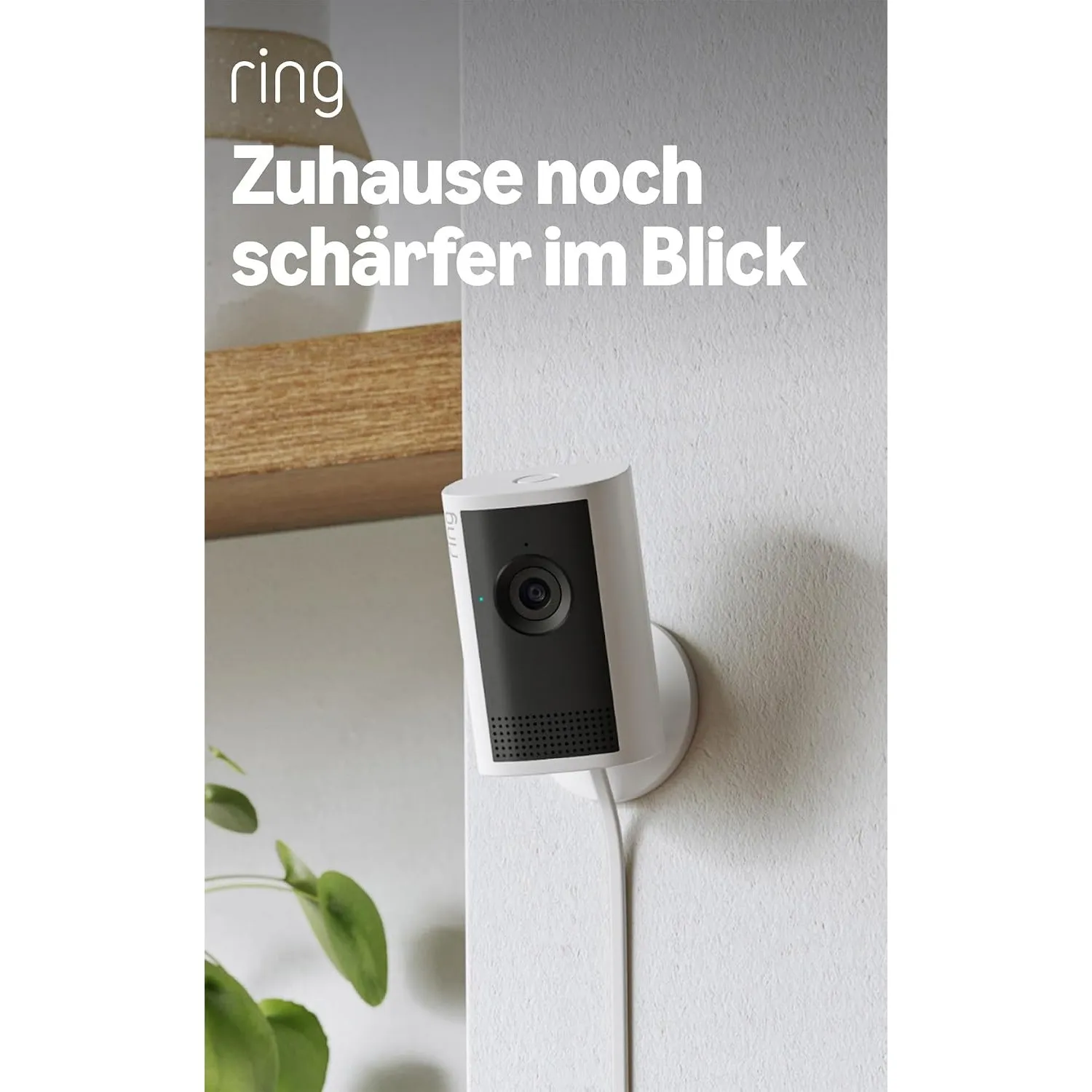 Ring Innenkamera Plus (Indoor Camera Plus), neueste Generation | Sicherheitskamera mit Netzstecker | Retinal 2K, 4-fach…