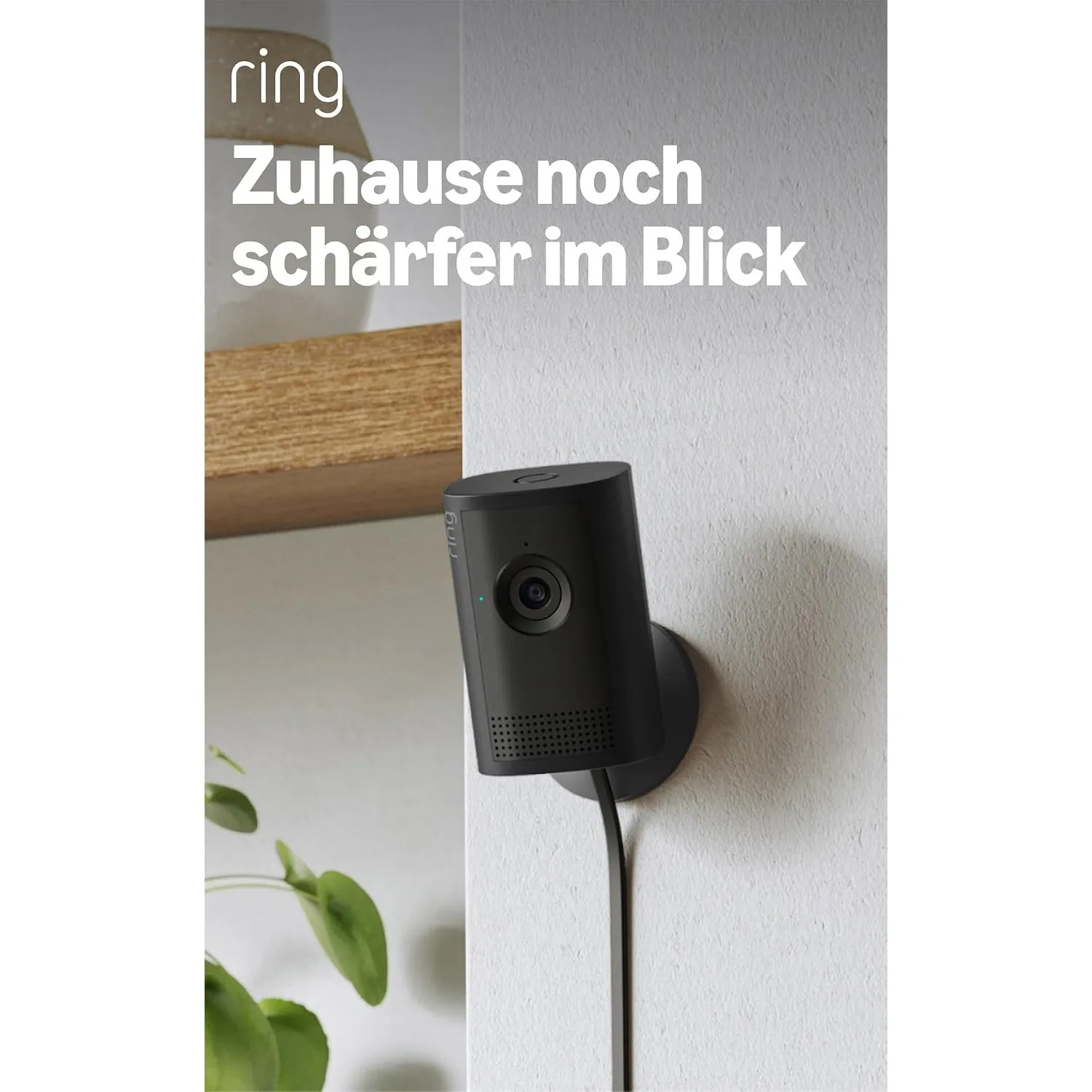 Ring Innenkamera Plus (Indoor Camera Plus), neueste Generation | Sicherheitskamera mit Netzstecker | Retinal 2K, 4-fach…