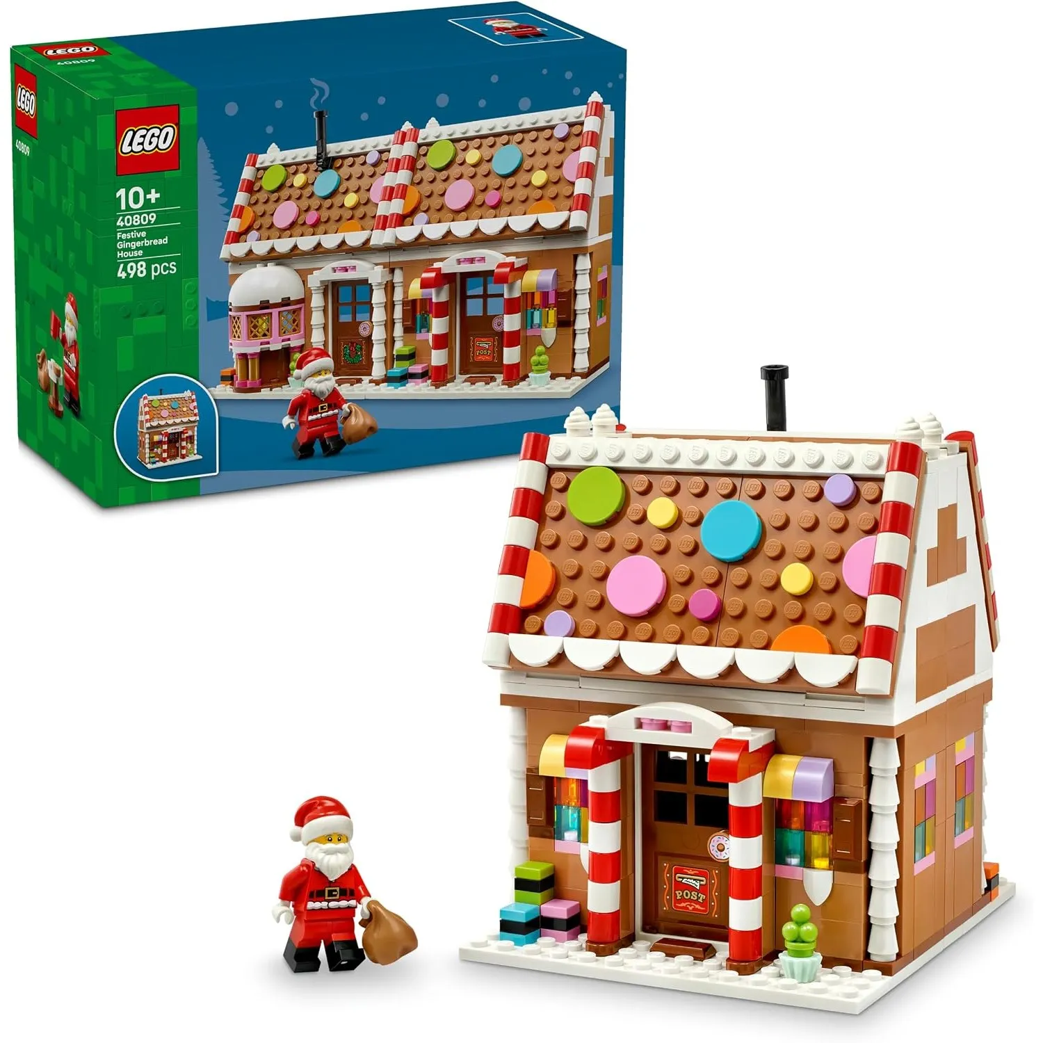 LEGO Weihnachtliches Lebkuchenhaus Spielzeug - Modellbausatz für Kinder mit Weihnachtsmann Minifigur & Zubehör - Weihna…