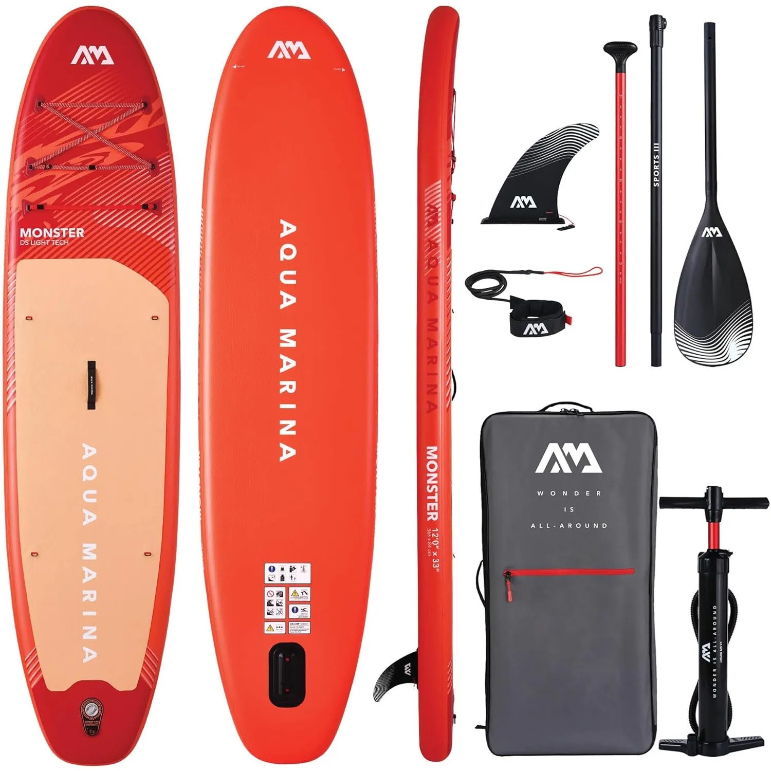 Aqua Marina rundum aufblasbares Stand-Up-Paddleboard-Paket