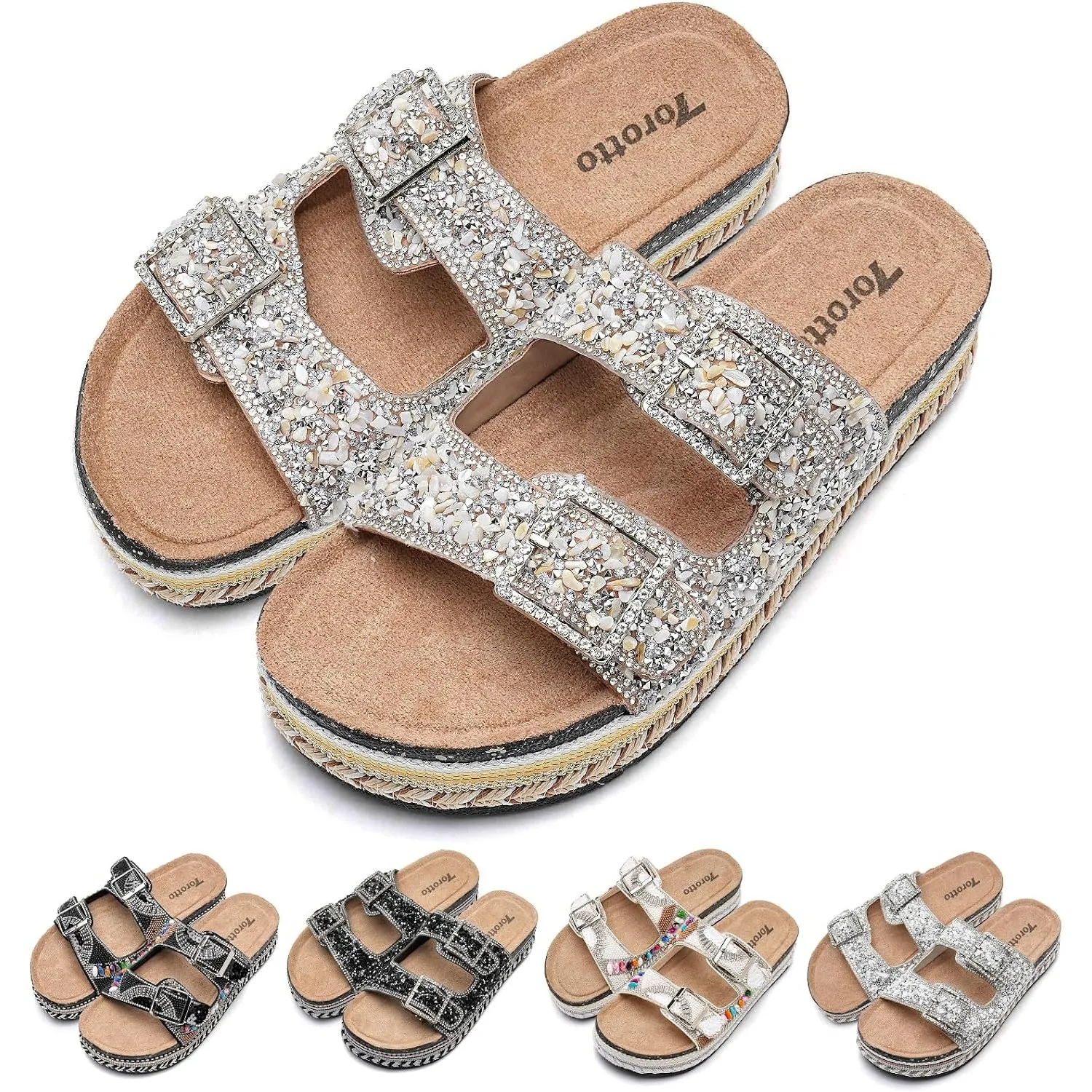 Torotto Damen Pantoletten Sandalen Leder Erwachsene Clogs Hausschuhe Arbeitsschuhe Bequeme Classic