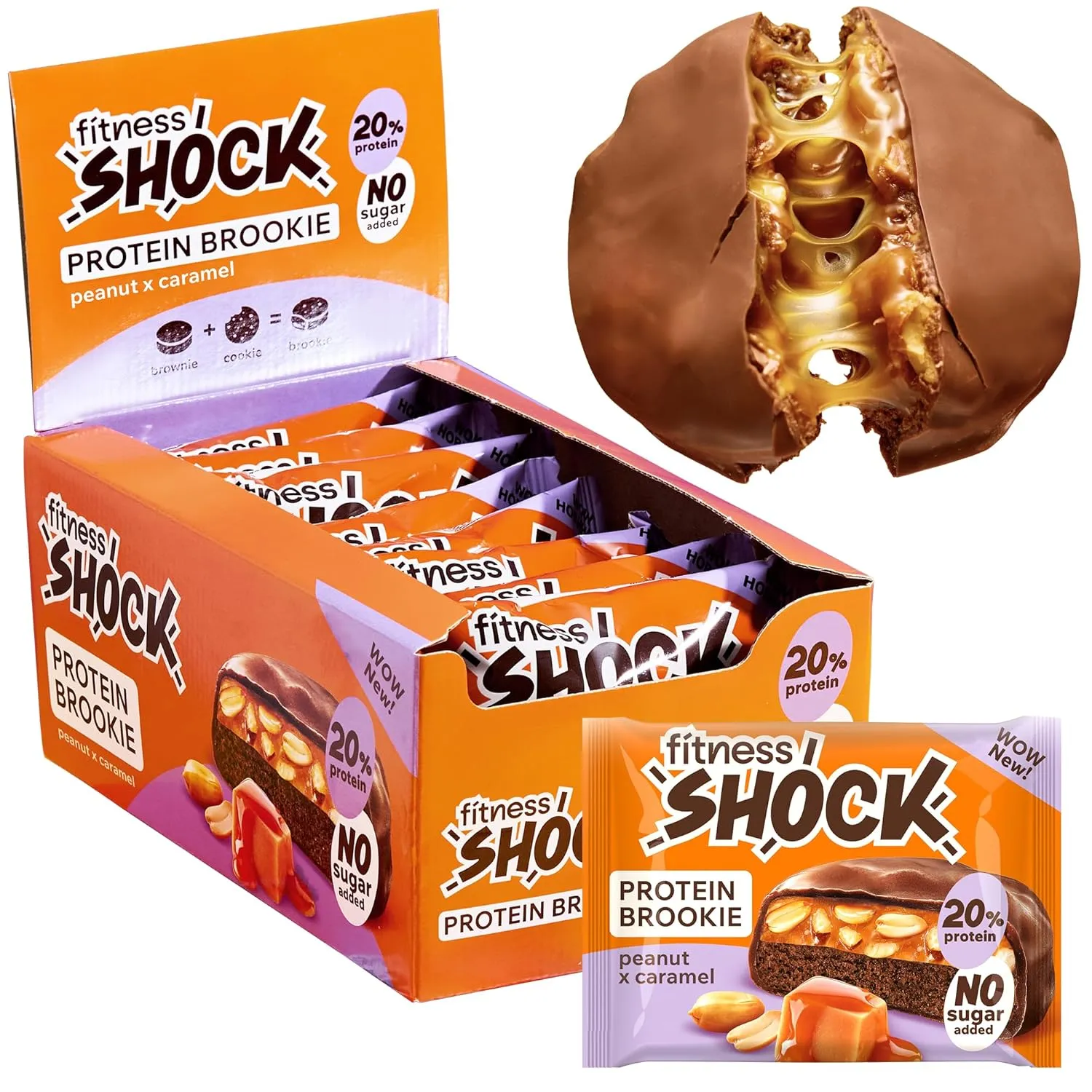 FitnesSHOCK Protein Cookie 10g Eiweiß | Low Carb 6g und Kalorienarm 170Kcal | ohne Zuckerzusatz | Ballaststoffreich | E…