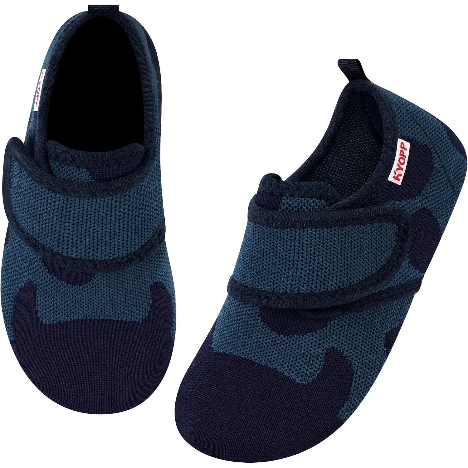 Kyopp Hausschuhe Kinder Barfussschuhe Klettverschluss für Jungen Mädchen | Atmungsaktiv Breite Pantoffeln, Rutschfest K…