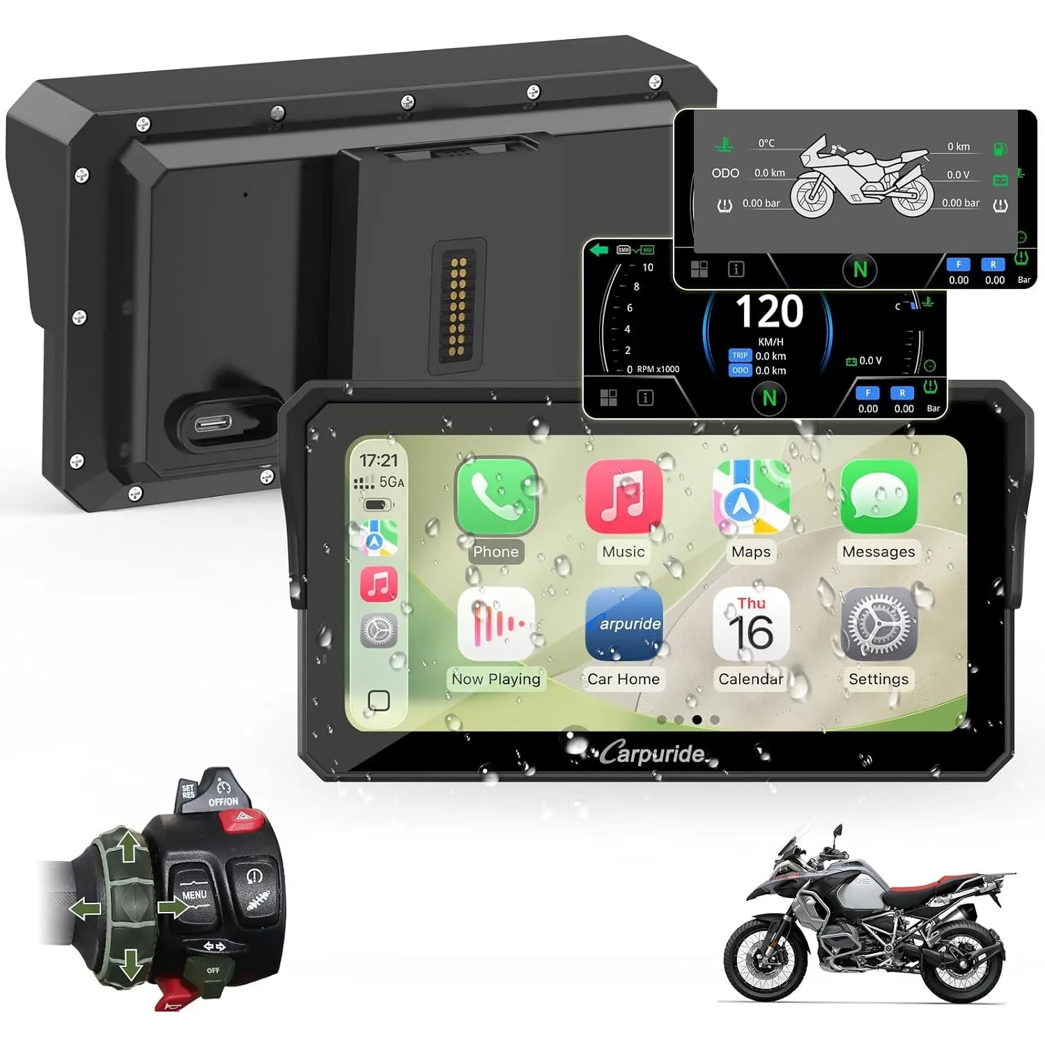 Carpuride W602BS Pro Carplay Bildschirm für BMW Motorrad Nativ Wonder Wheel