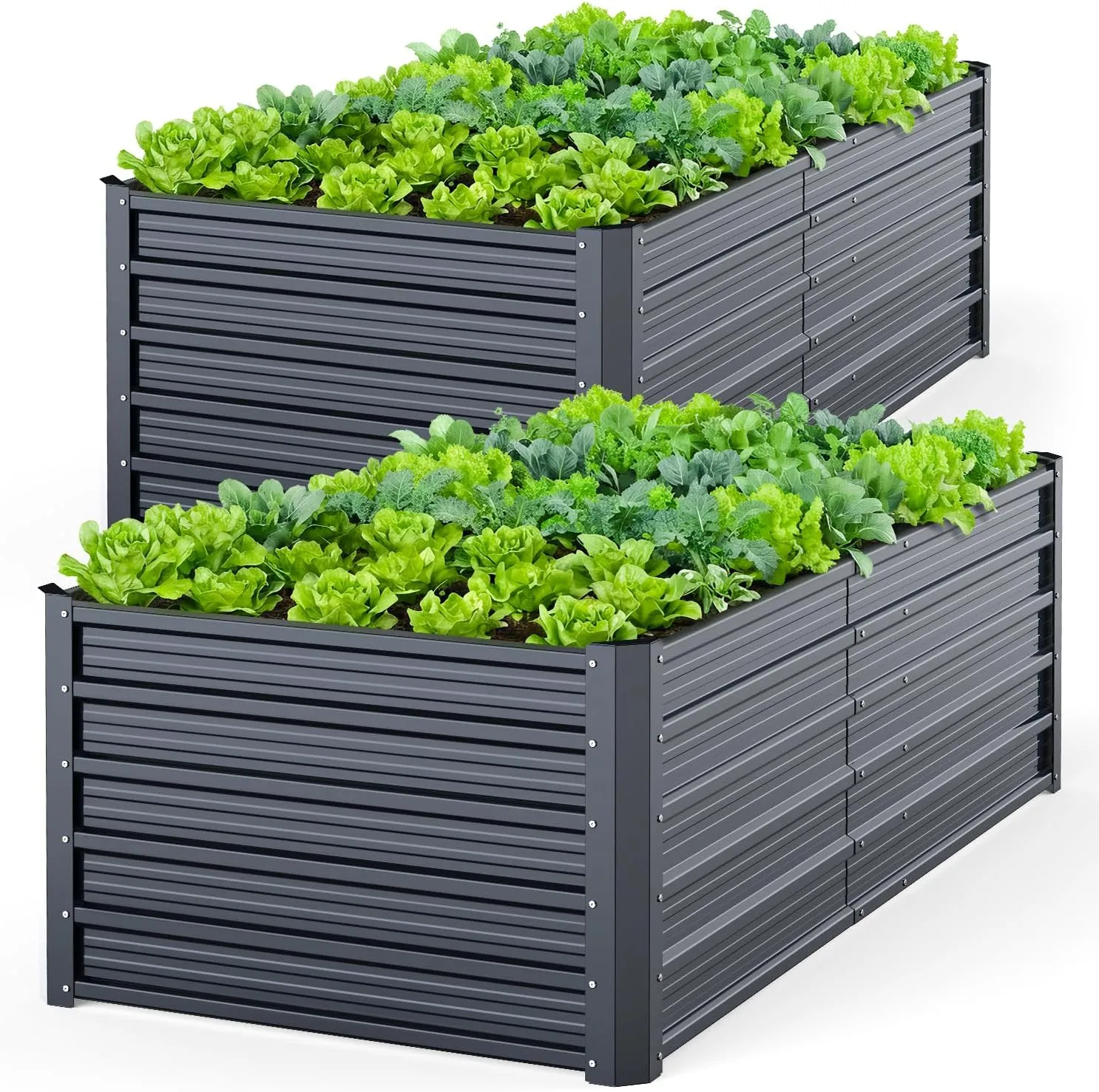 Ohuhu Metall Hochbeet Pflanzenbeet 2 Stück 180x90x60 cm, Hochbeete für Garten aus Robustes Stahlblech, Rostgeschützt & …