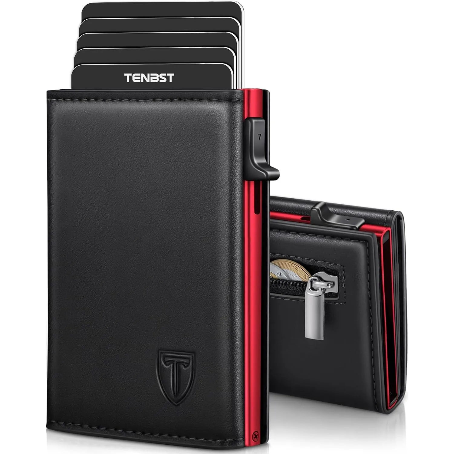 TENBST Geldbörse Herren, Edle Portemonnaie Herren mit Münzfach, RFID-Sicher Slim Wallet, Geldbeutel Premium für 10 Kart…